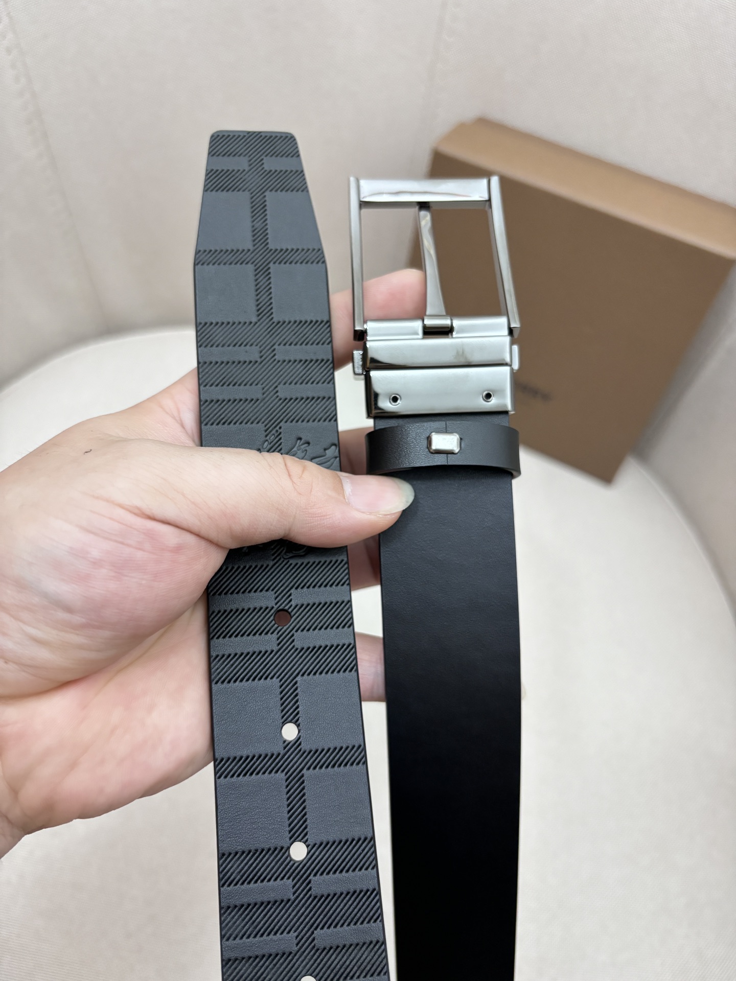 Burberry Male Leather Belt Top Grain Leather M