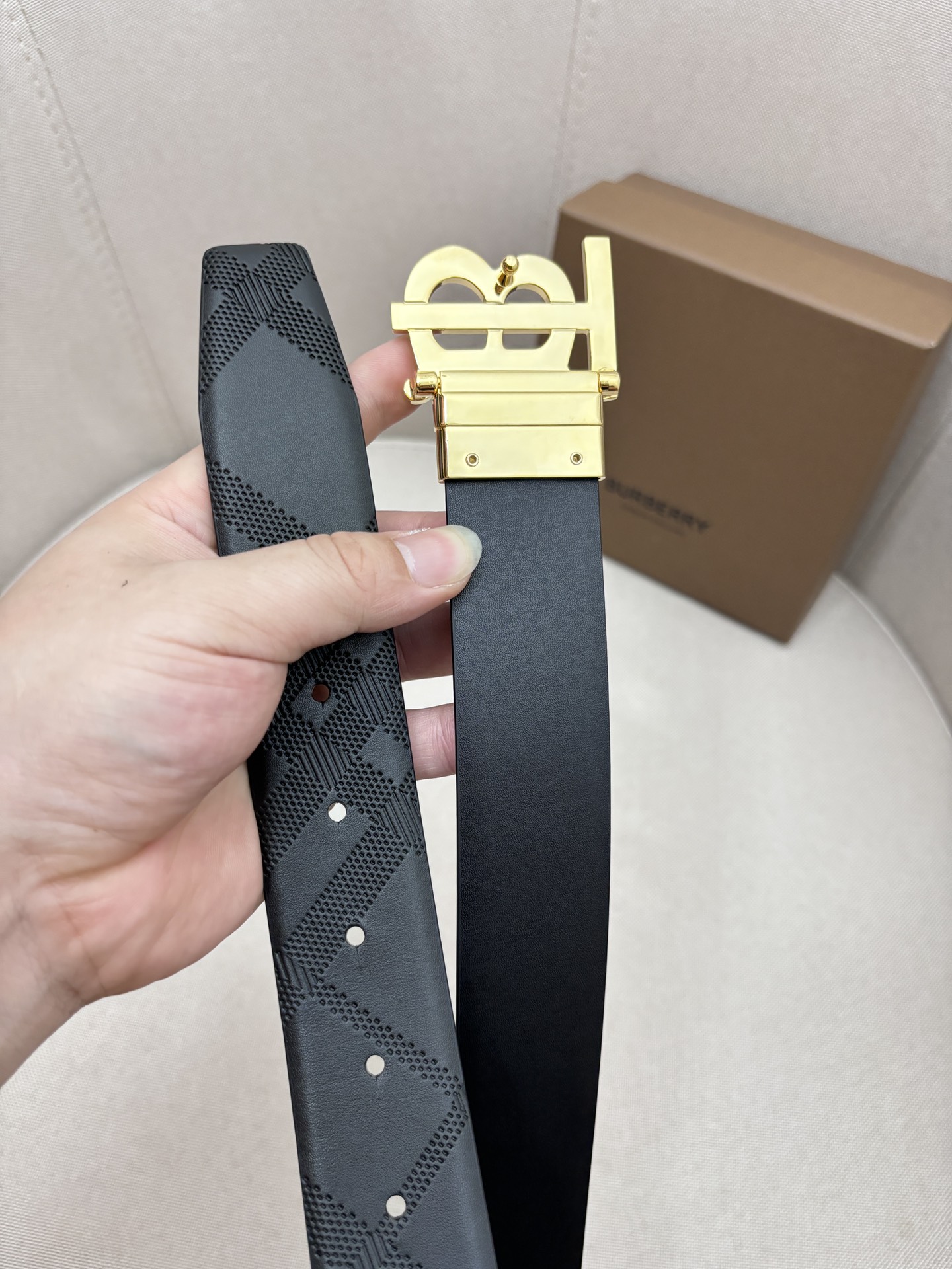 Burberry Male Leather Belt Top Grain Leather M