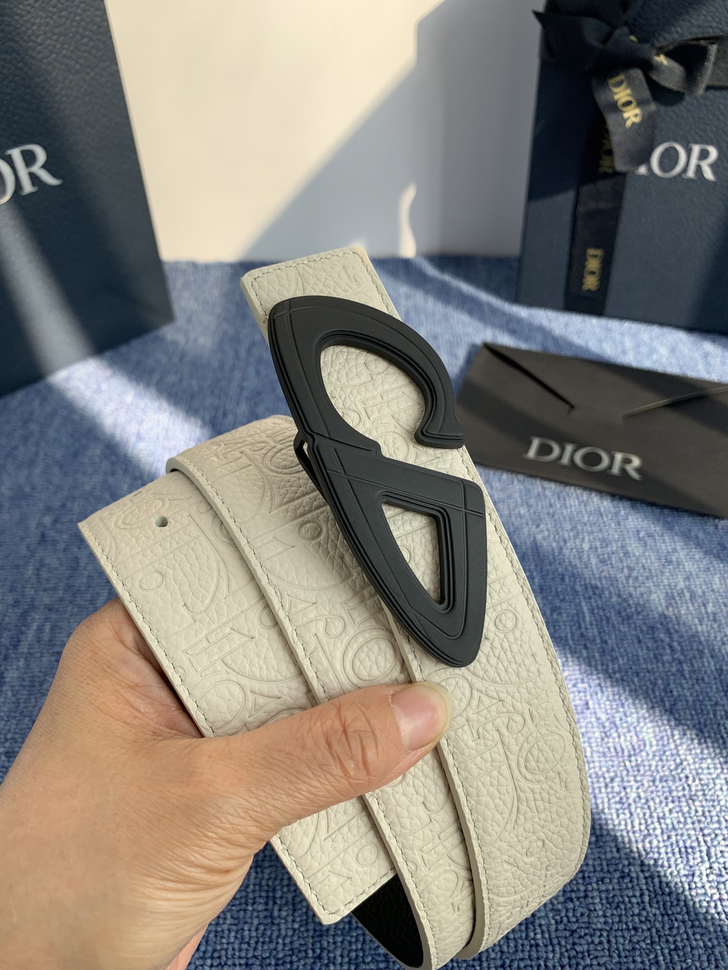 Dior Pin Buckle Belt Cow Leather Black