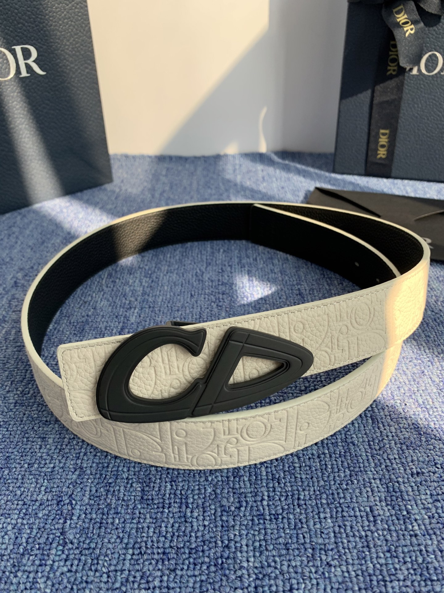 Dior Pin Buckle Belt Cow Leather Black