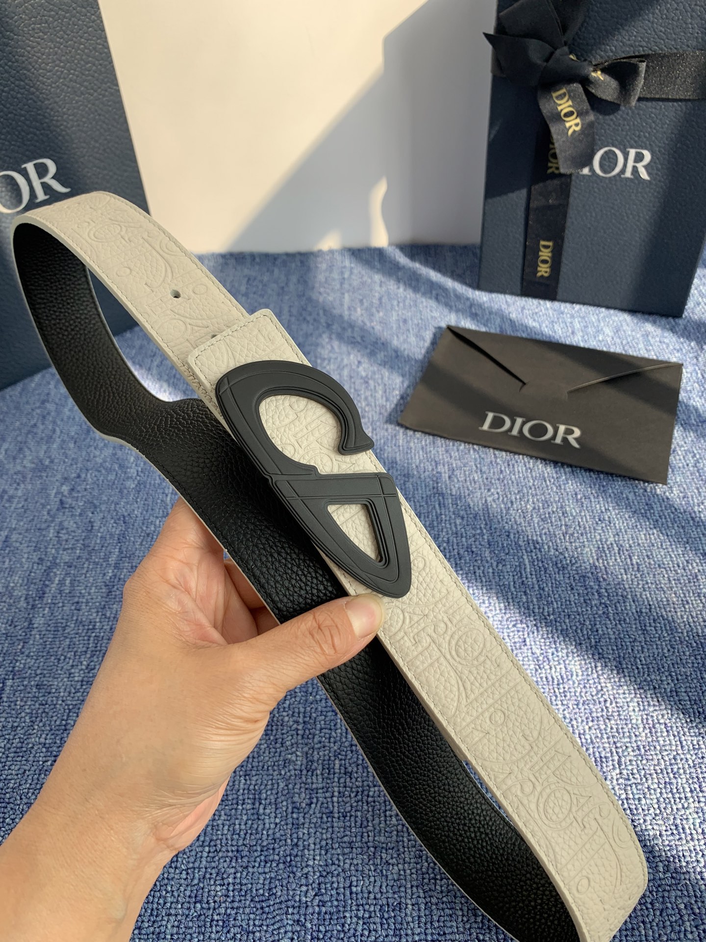 Dior Pin Buckle Belt Cow Leather Black