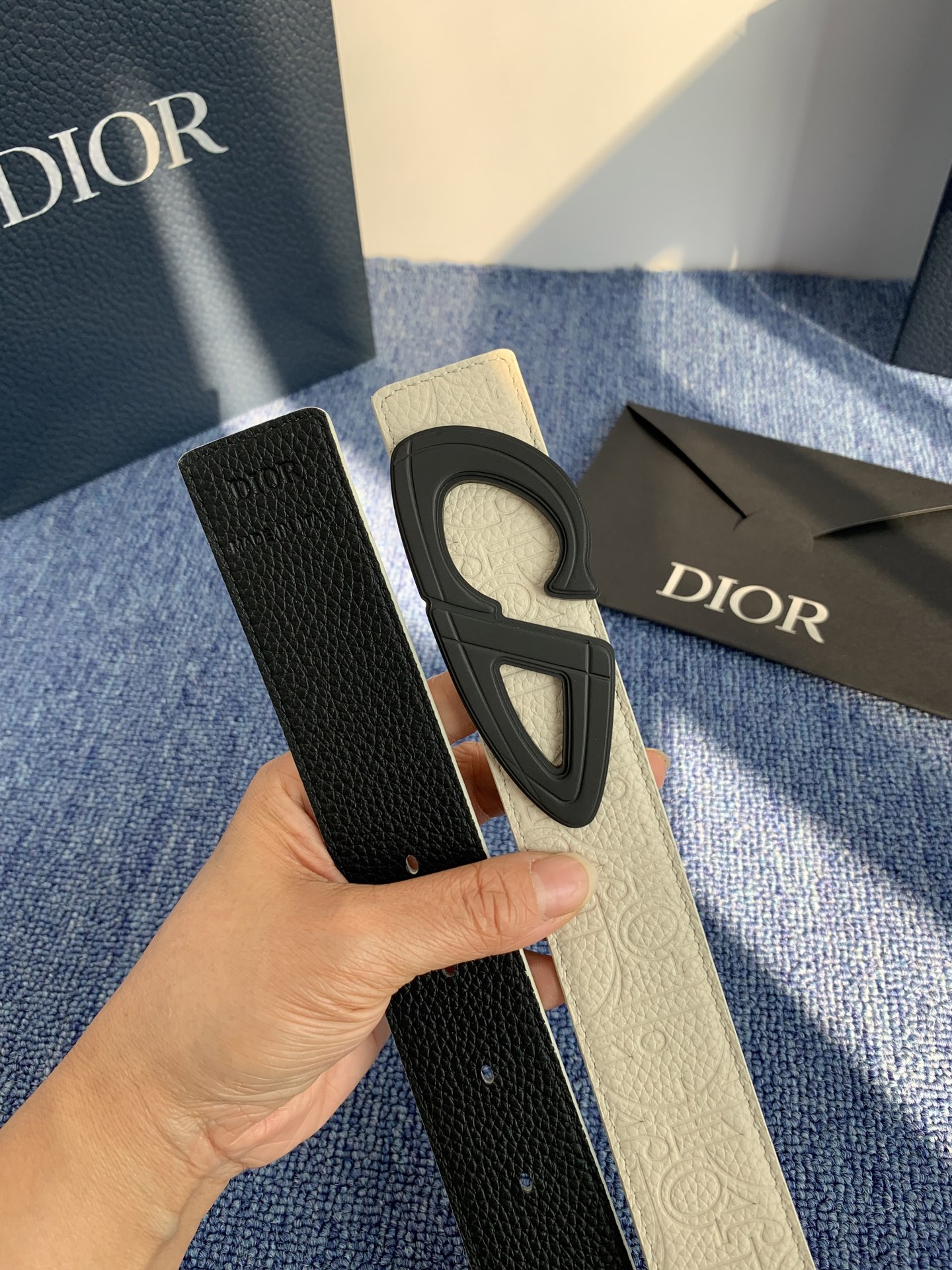 Dior Pin Buckle Belt Cow Leather Black