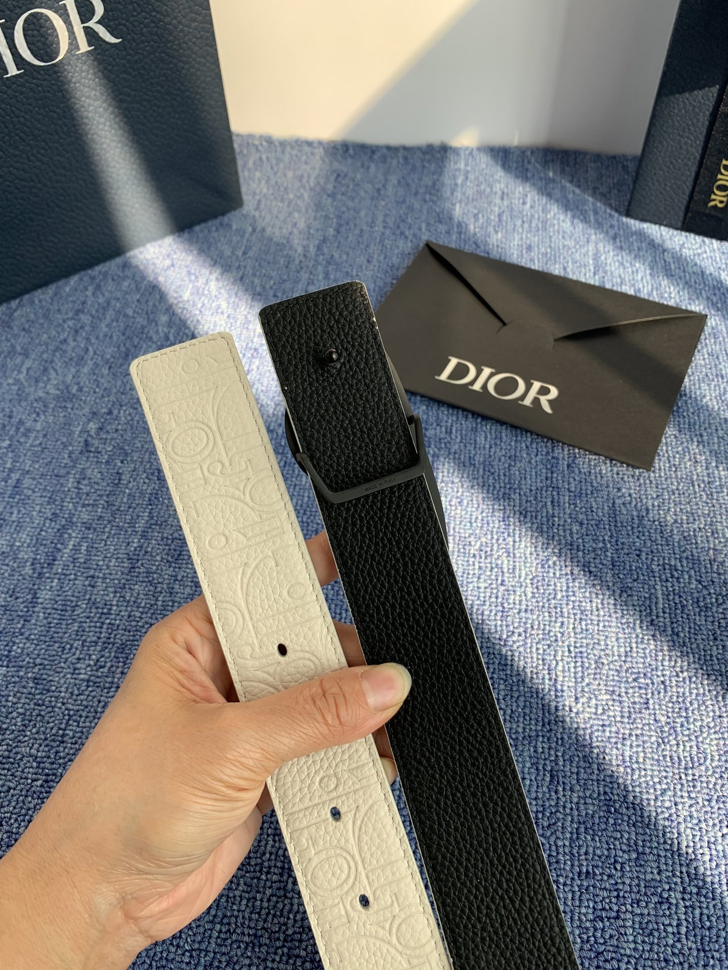 Dior Pin Buckle Belt Cow Leather Black