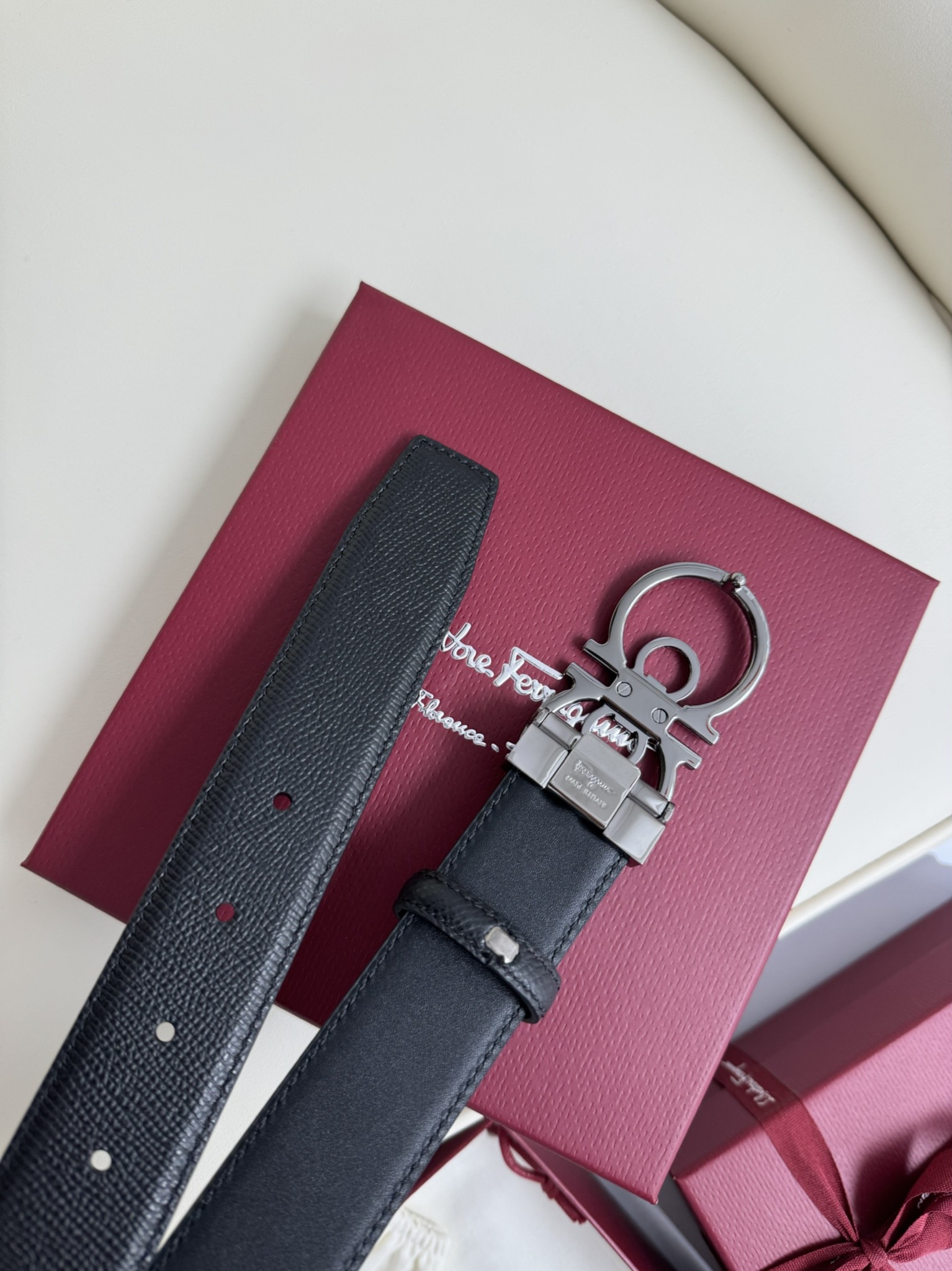 Salvatore Ferragamo Male Leather Belt Top Grain Leather M