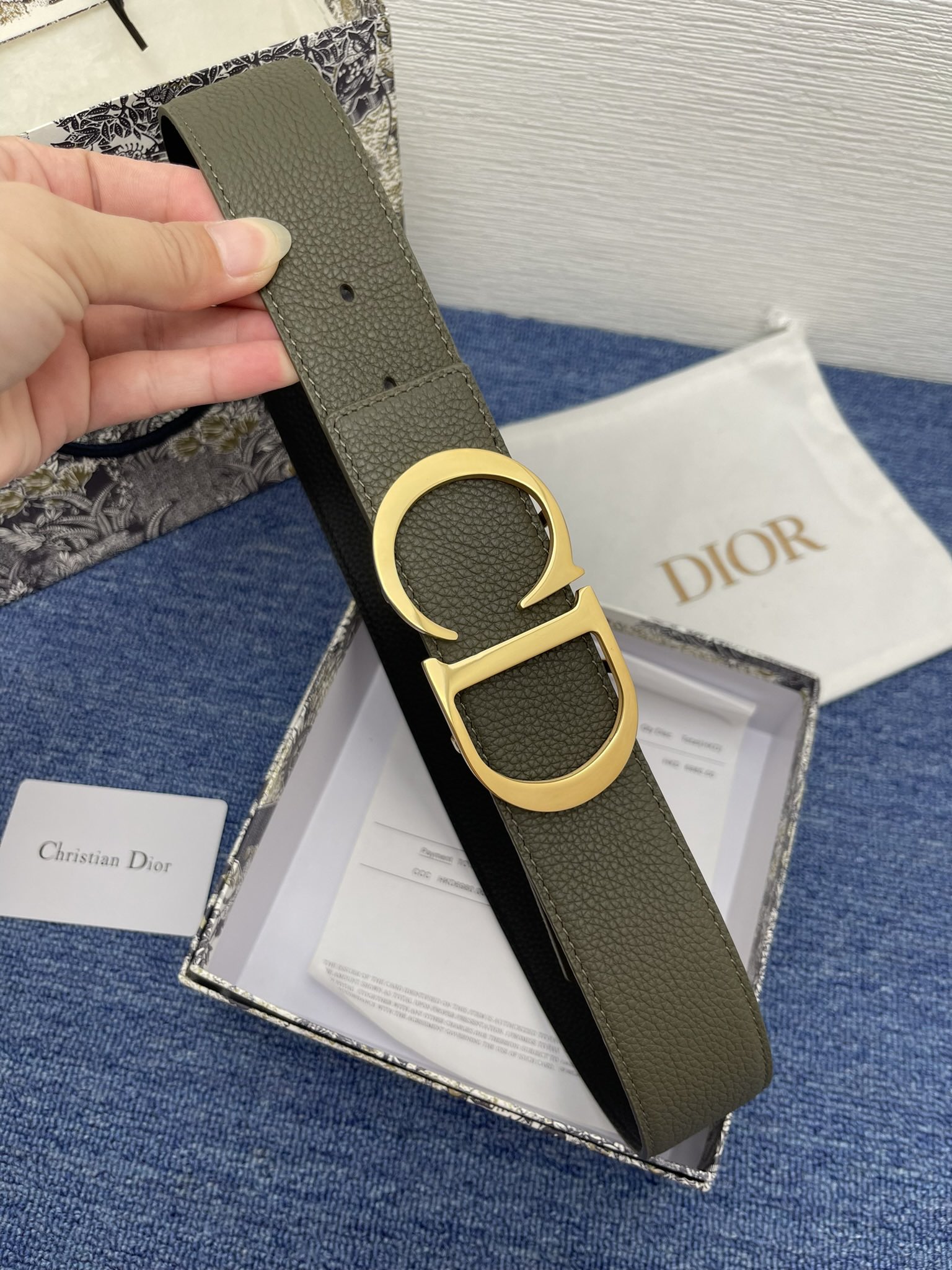 Dior Male Basic Belt Cow Leather Black Adjustable M