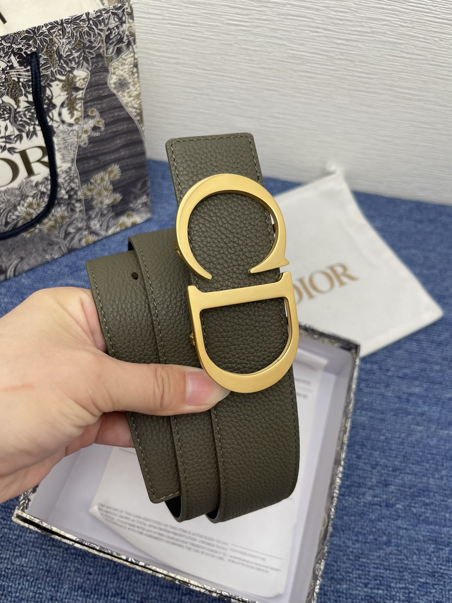 Dior Male Basic Belt Cow Leather Black Adjustable M