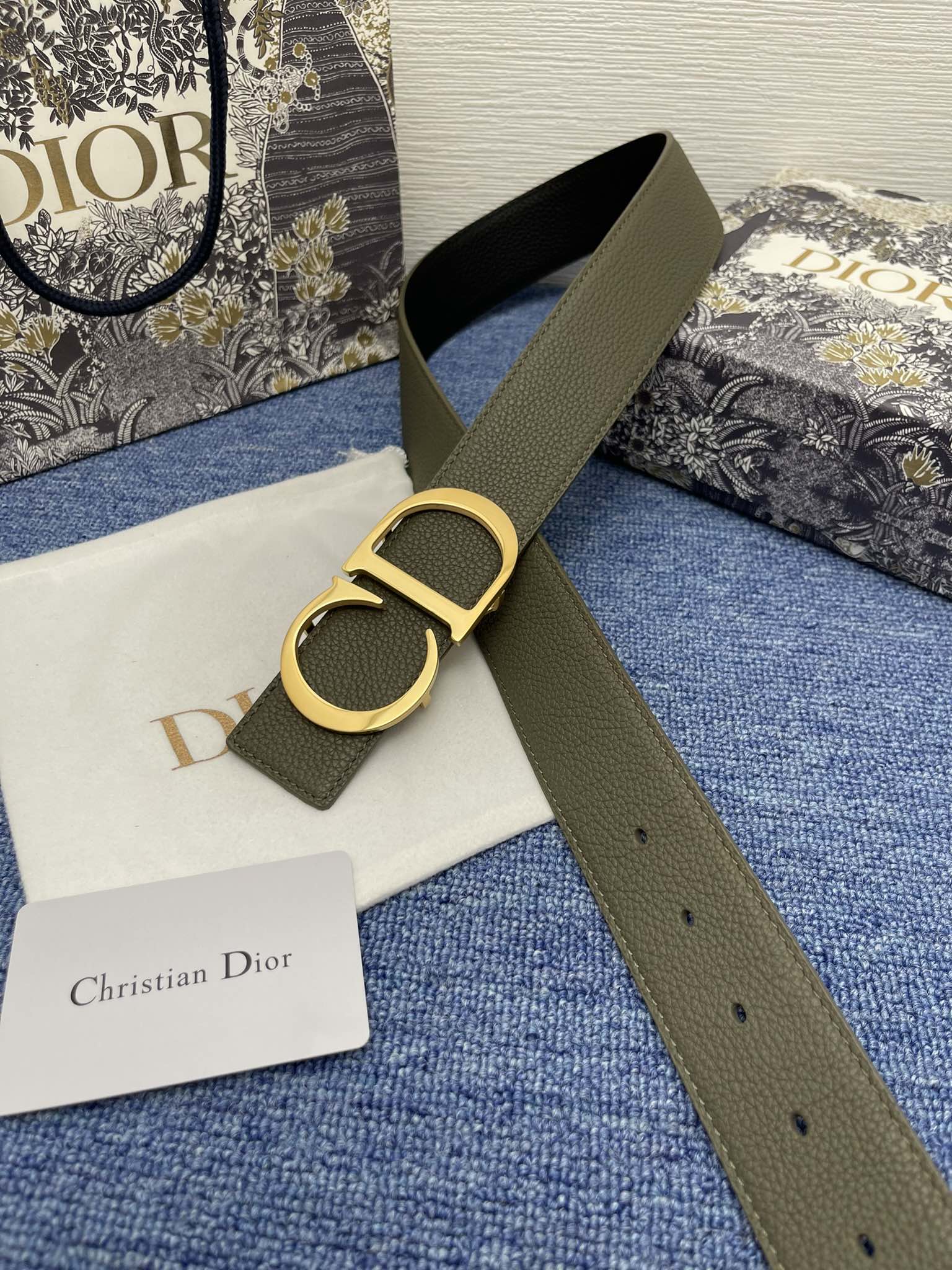 Dior Male Basic Belt Cow Leather Black Adjustable M