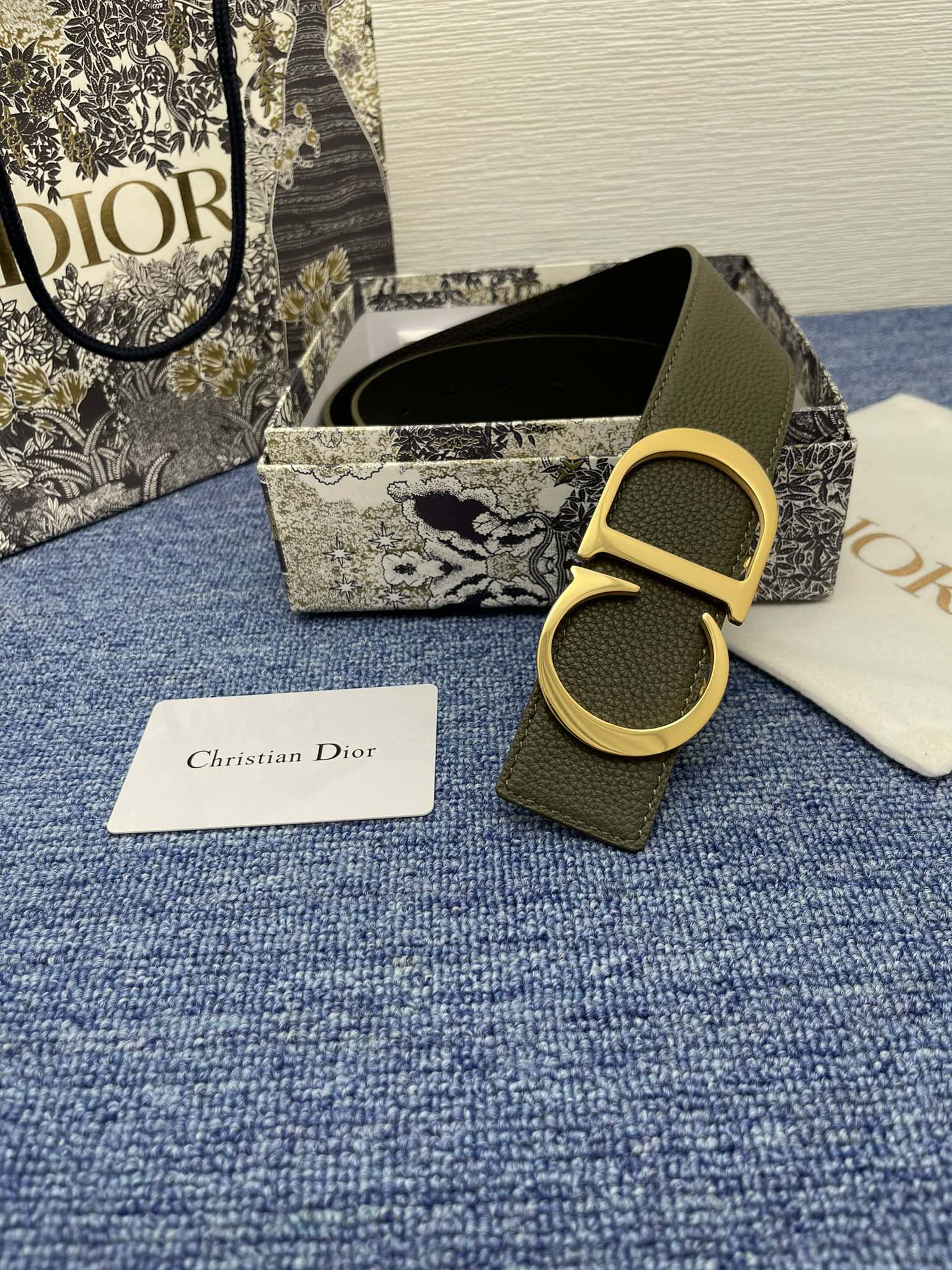 Dior Male Basic Belt Cow Leather Black Adjustable M