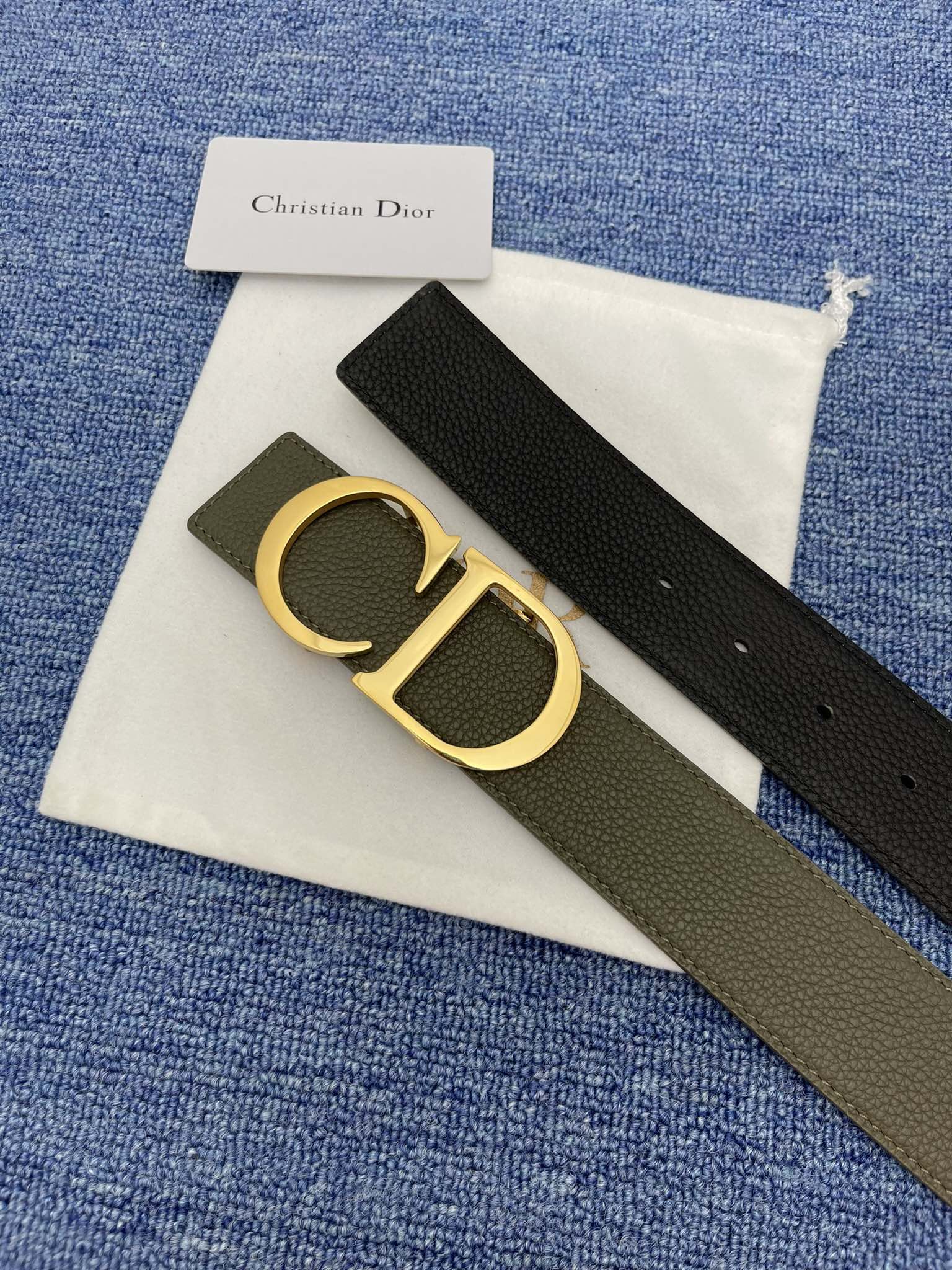 Dior Male Basic Belt Cow Leather Black Adjustable M