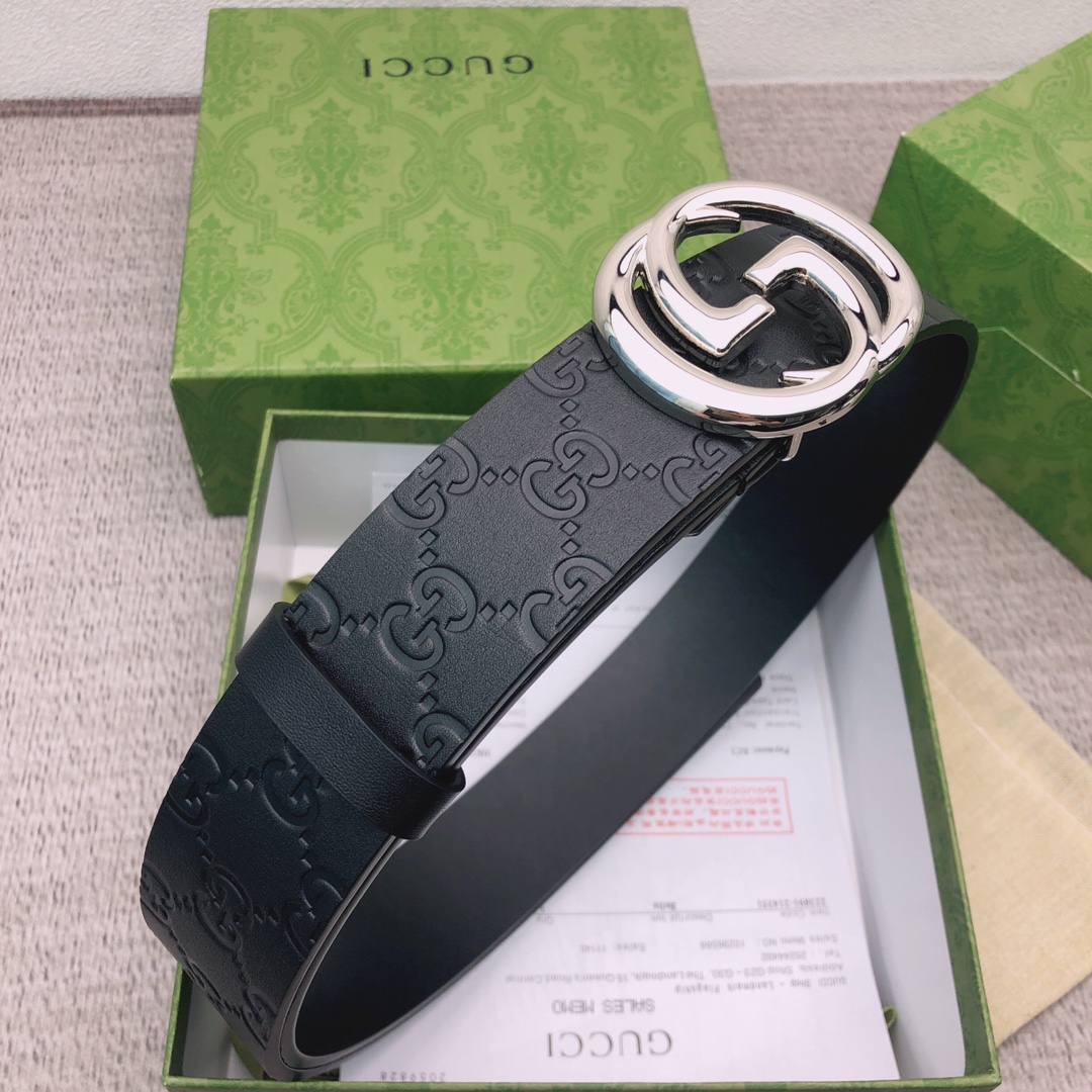 Gucci Male Leather Belt Top Grain Leather