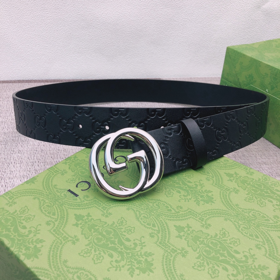 Gucci Male Leather Belt Top Grain Leather