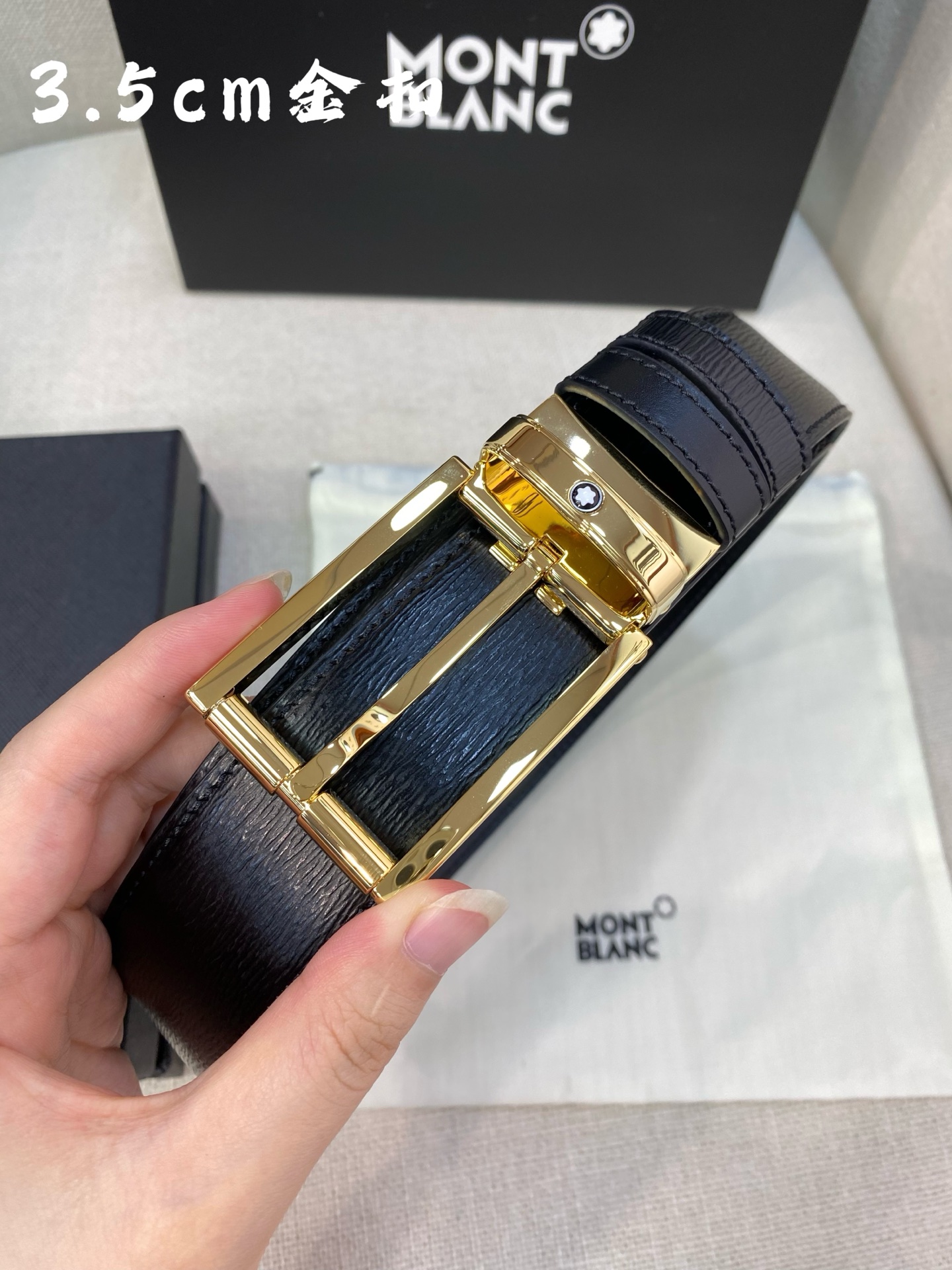 Montblanc Leather Belt Top Grain Leather M-l