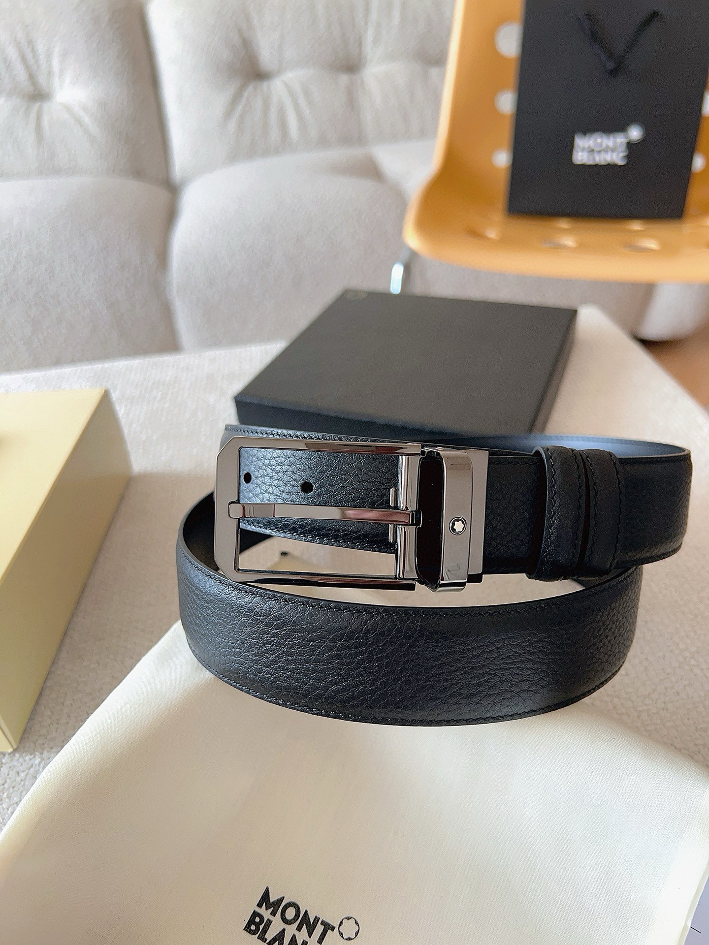 Montblanc Leather Belt Top Grain Leather M-l