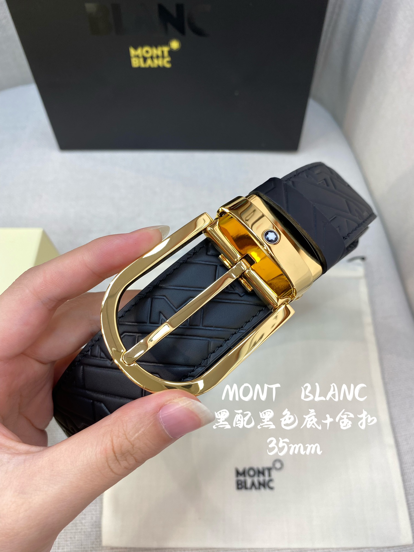 Montblanc Male Leather Belt Top Grain Leather M-l