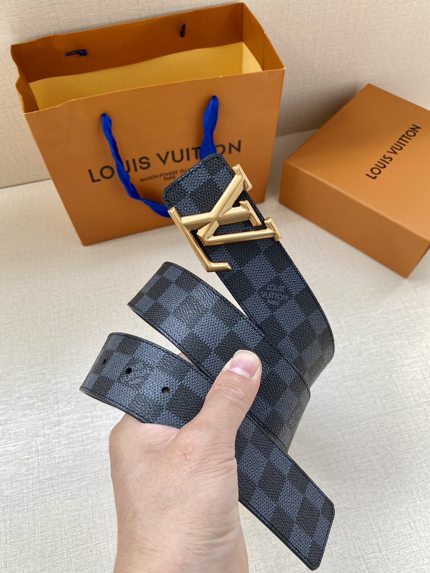 Louis Vuitton Male Basic Belt Cow Leather S-m-l