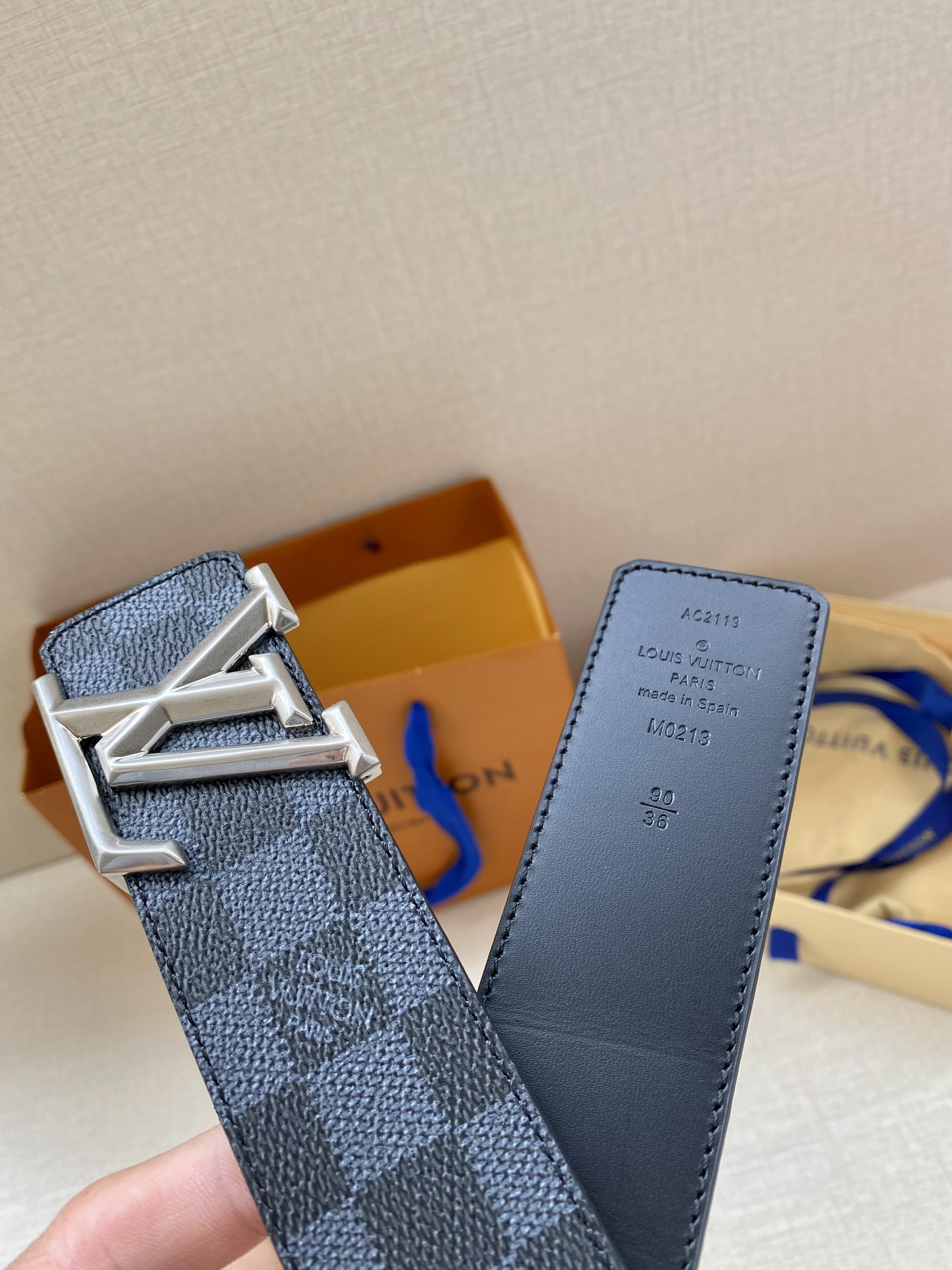 Louis Vuitton Male Basic Belt Cow Leather S-m-l