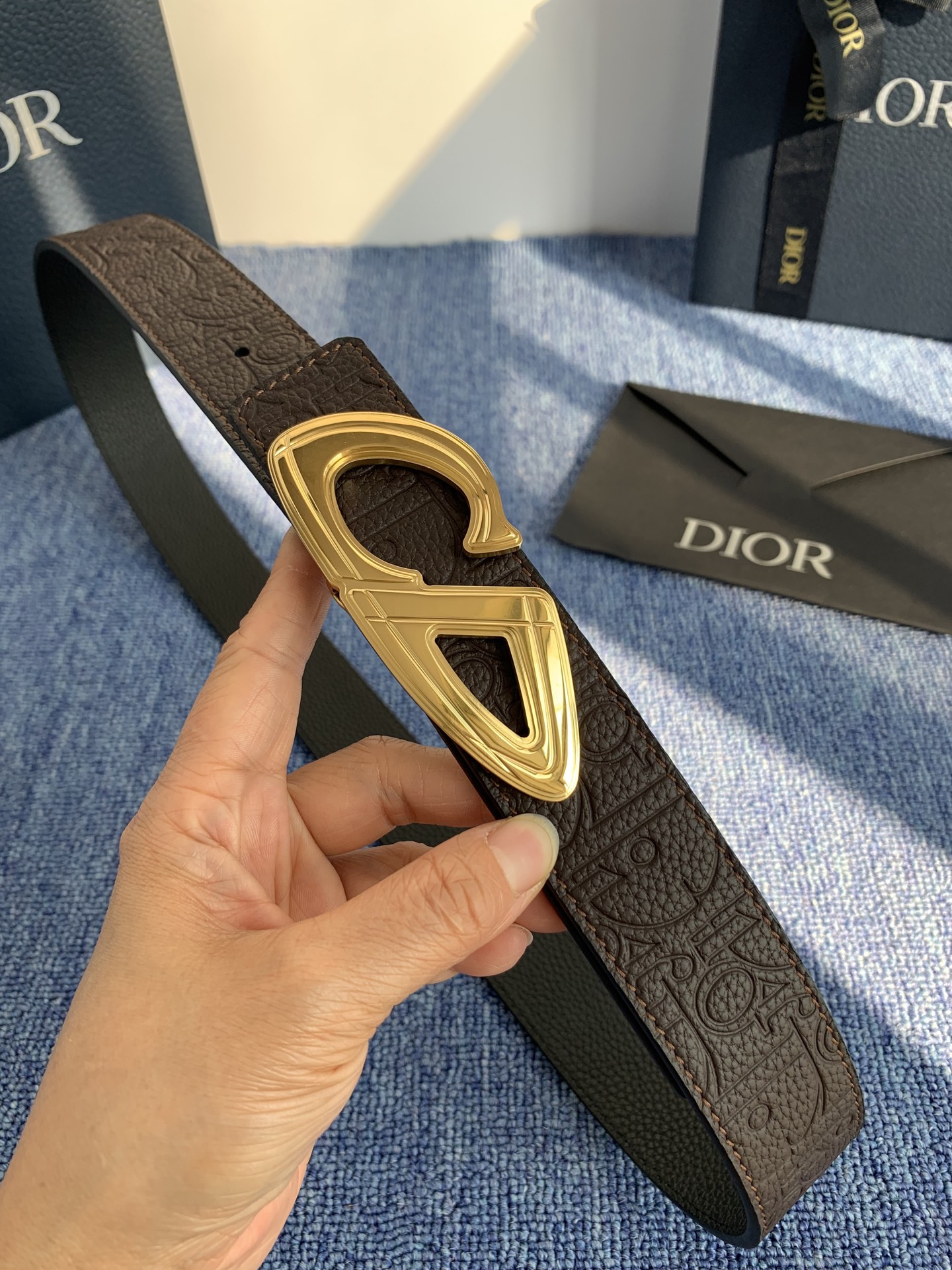 Dior Pin Buckle Belt Cow Leather Black