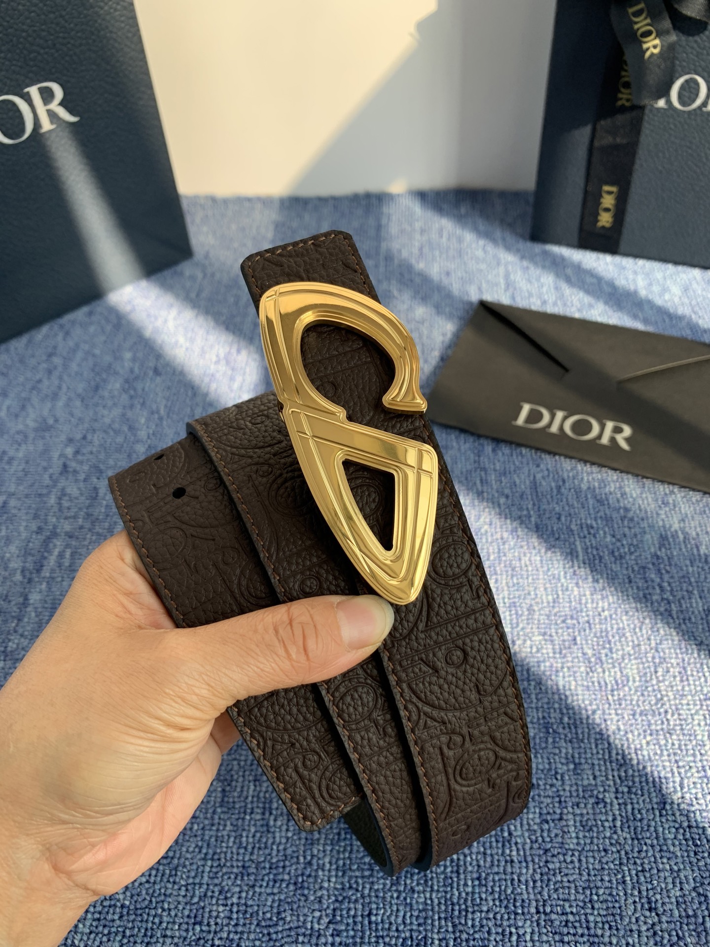 Dior Pin Buckle Belt Cow Leather Black