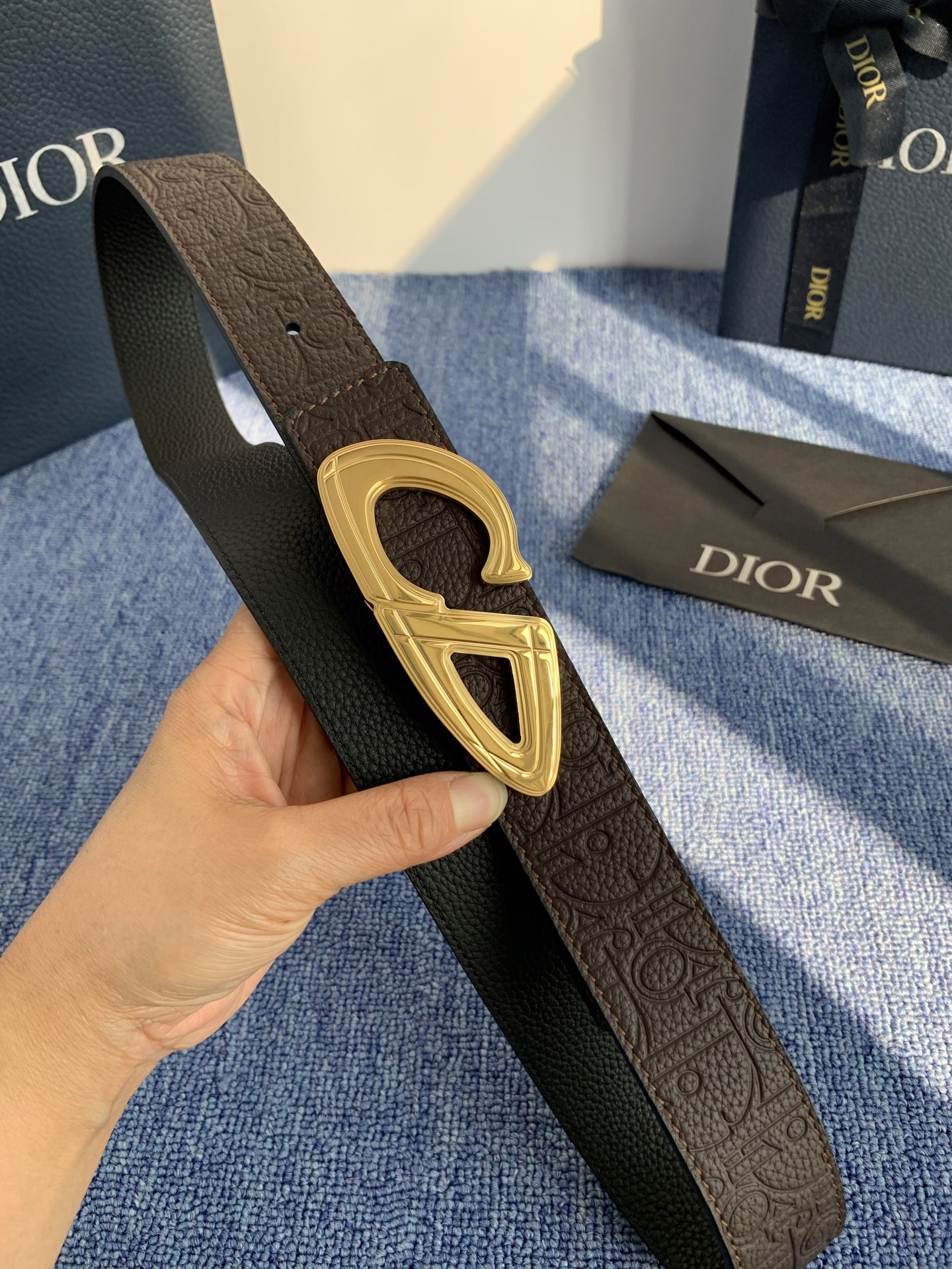 Dior Pin Buckle Belt Cow Leather Black