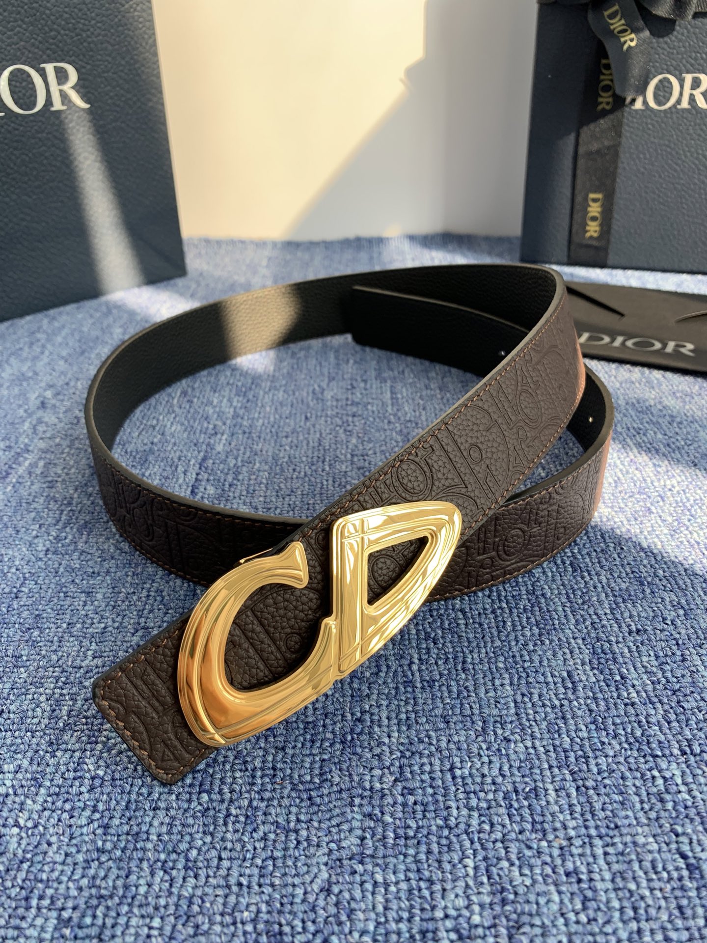 Dior Pin Buckle Belt Cow Leather Black