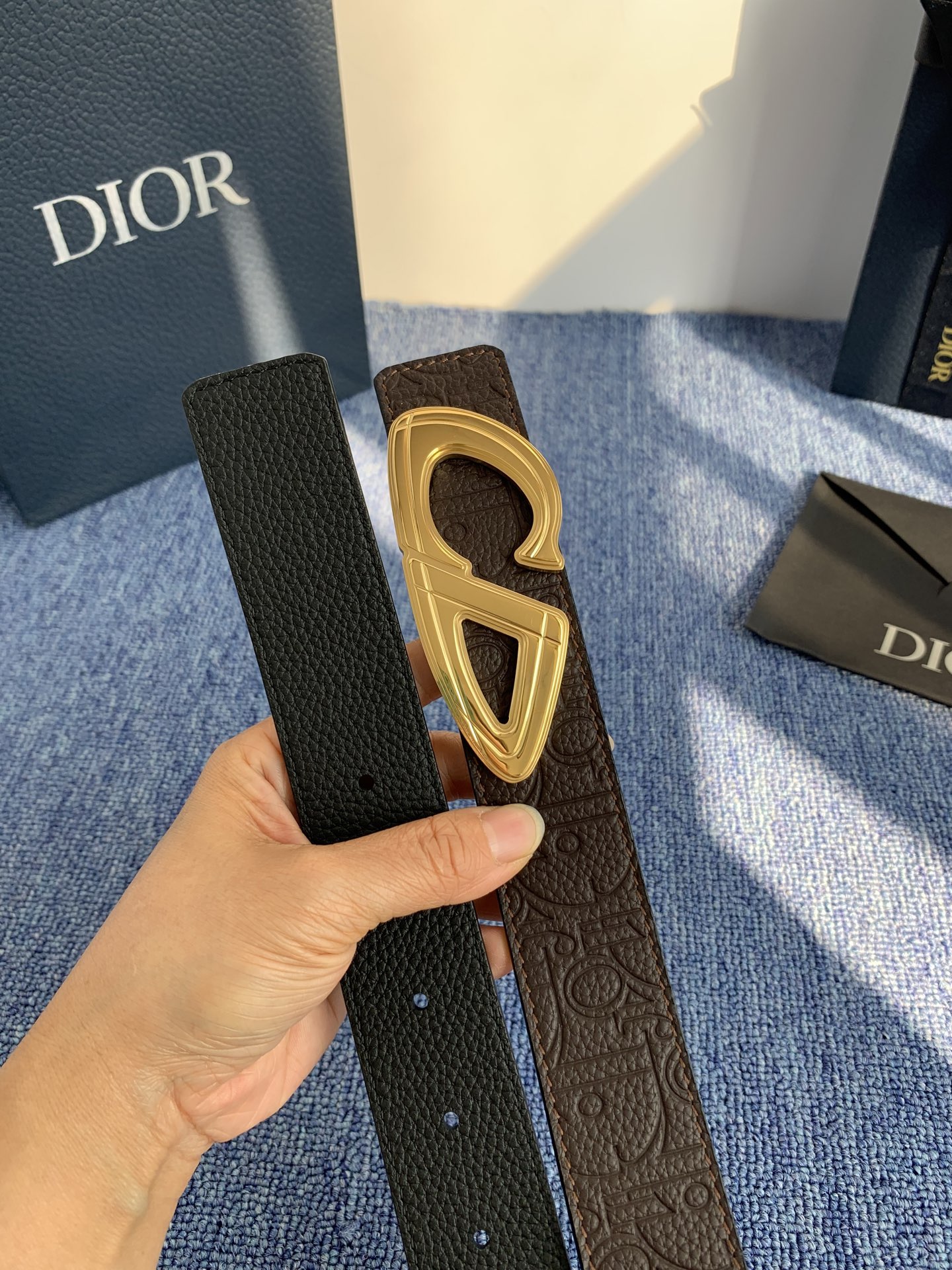 Dior Pin Buckle Belt Cow Leather Black