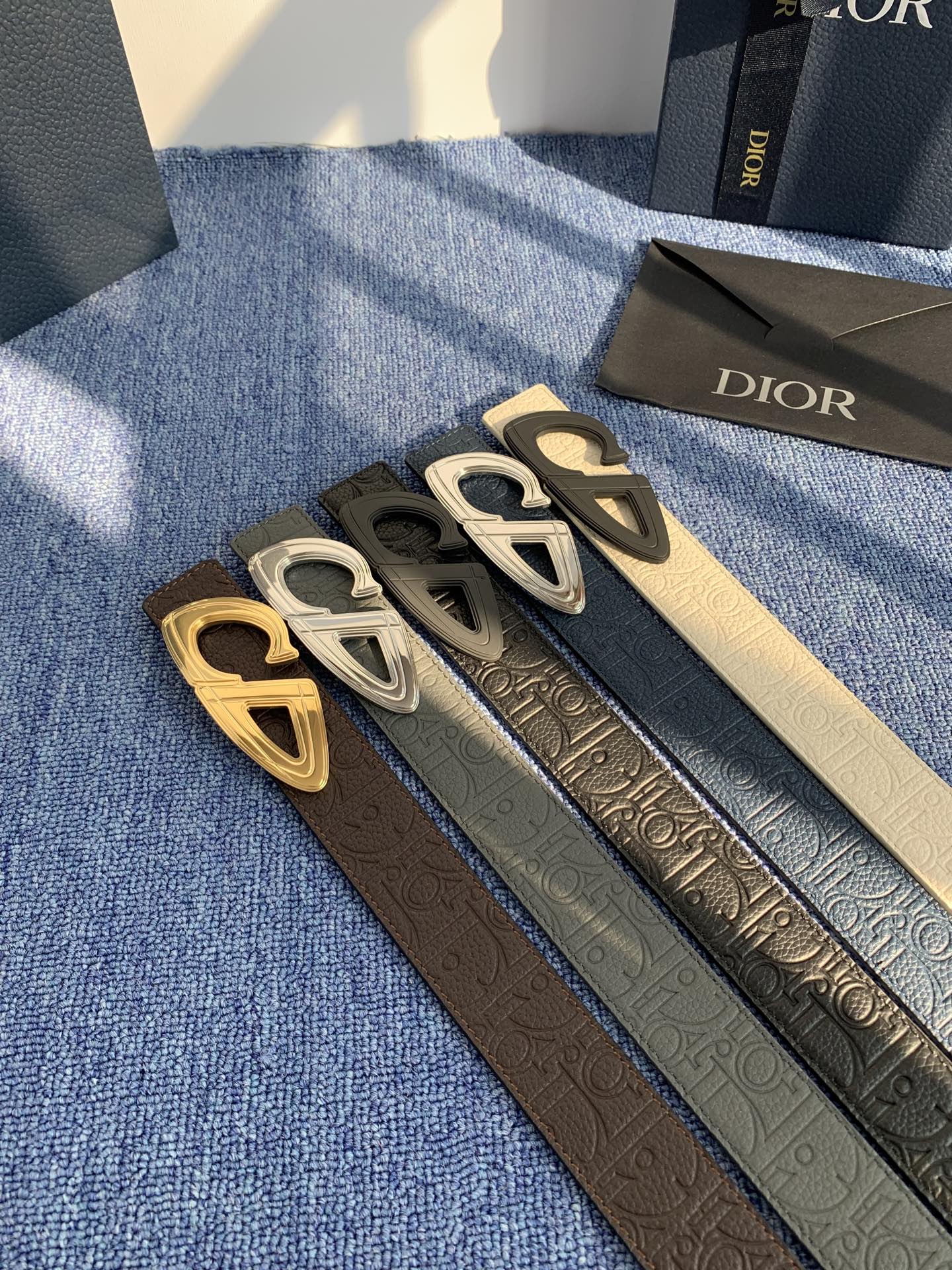Dior Pin Buckle Belt Cow Leather Black