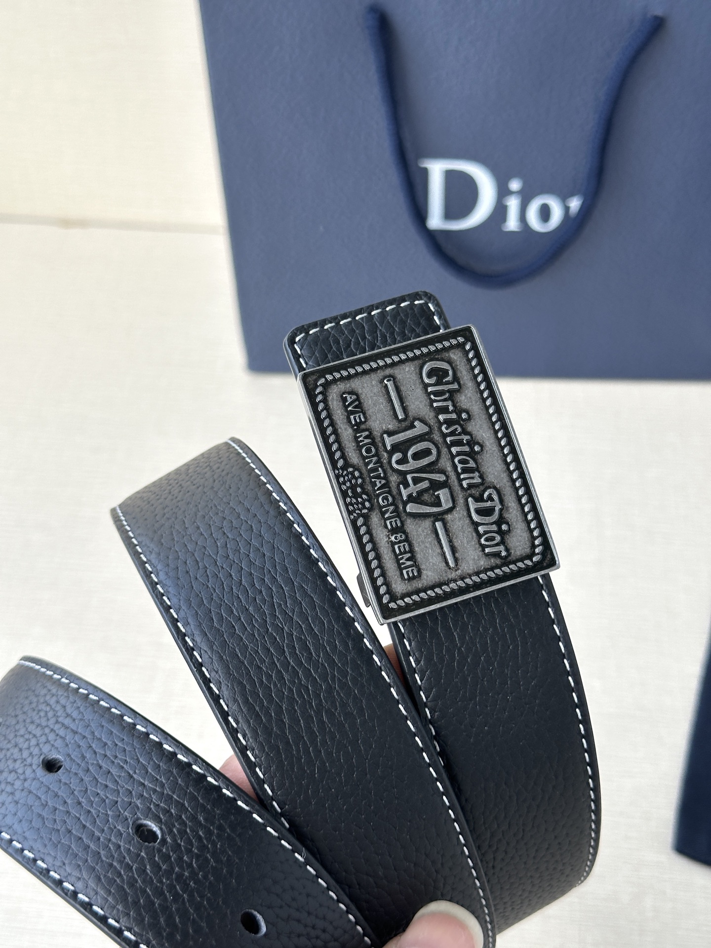 Dior Male Basic Belt Gray M