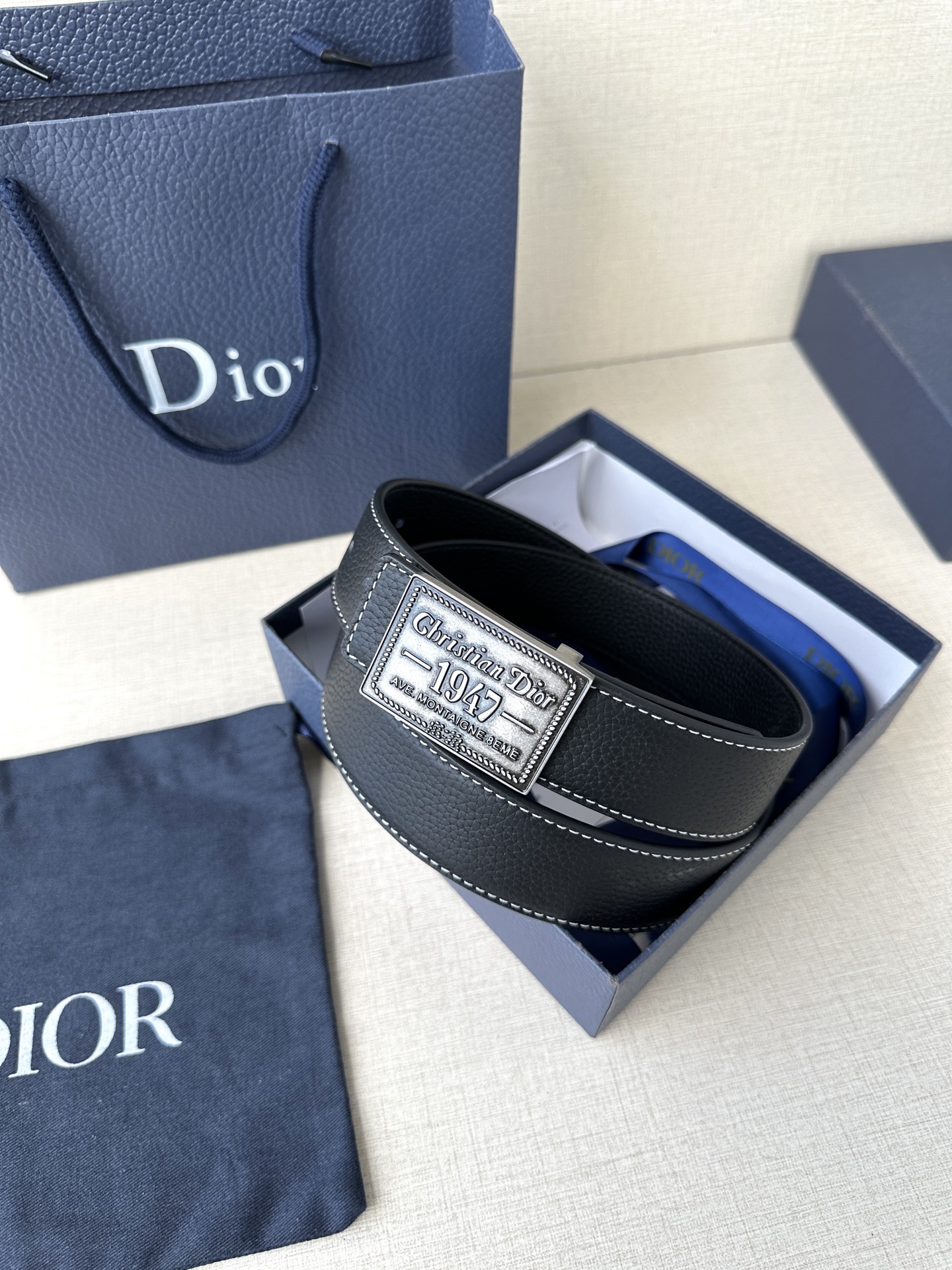 Dior Male Basic Belt Gray M