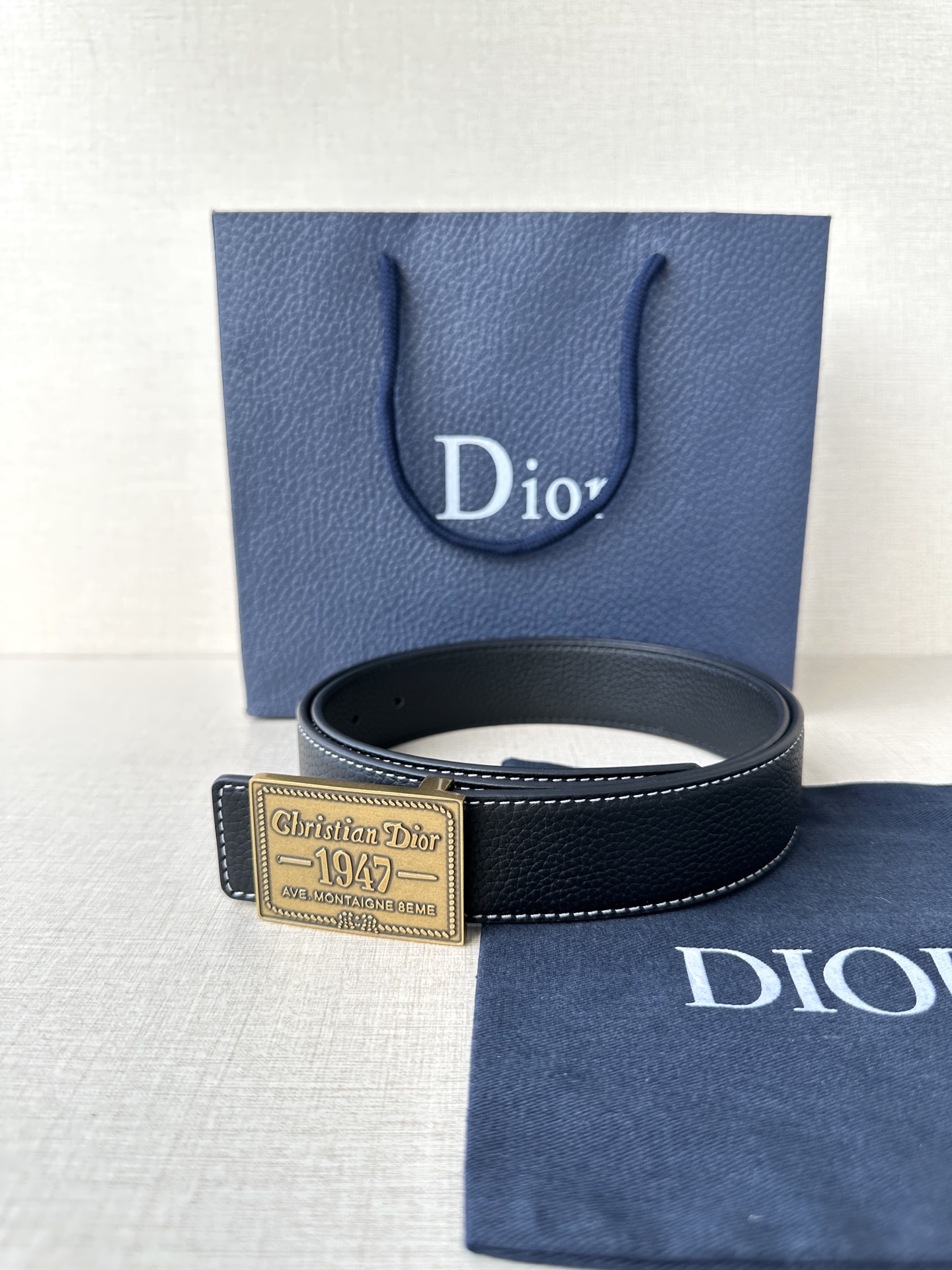 Dior Male Basic Belt Gray M