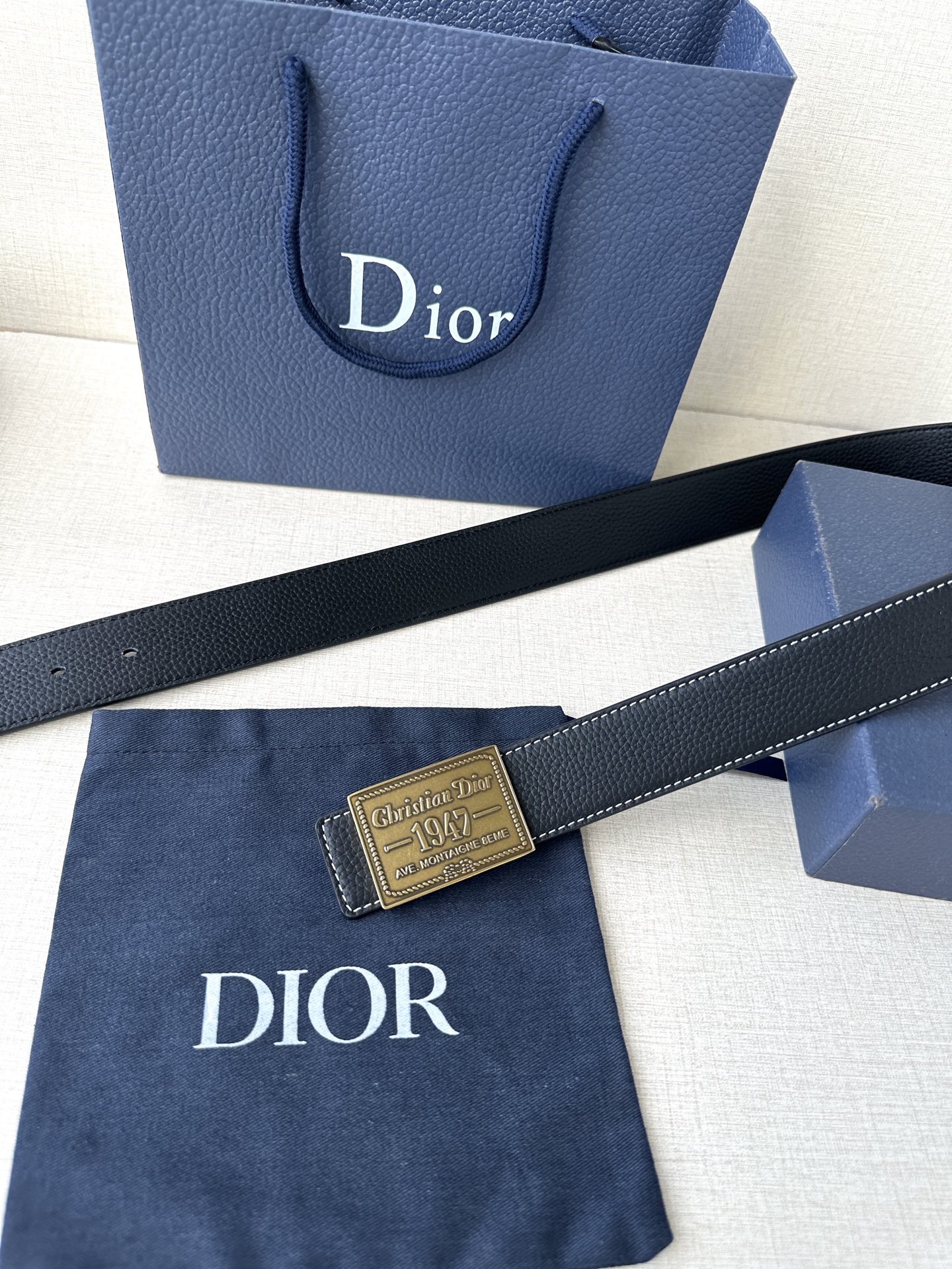 Dior Male Basic Belt Gray M