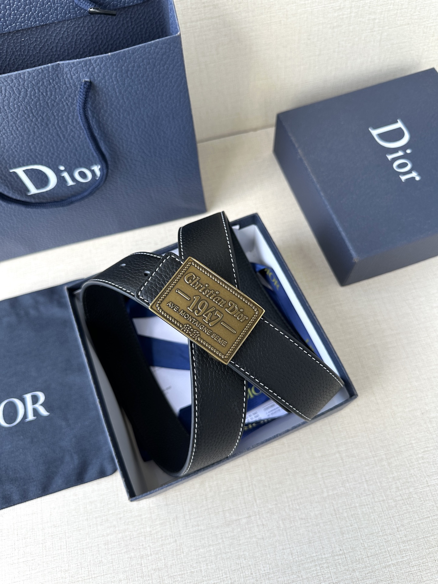 Dior Male Basic Belt Gray M