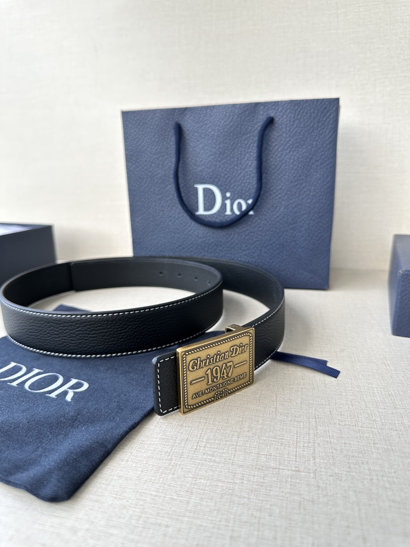 Dior Male Basic Belt Gray M