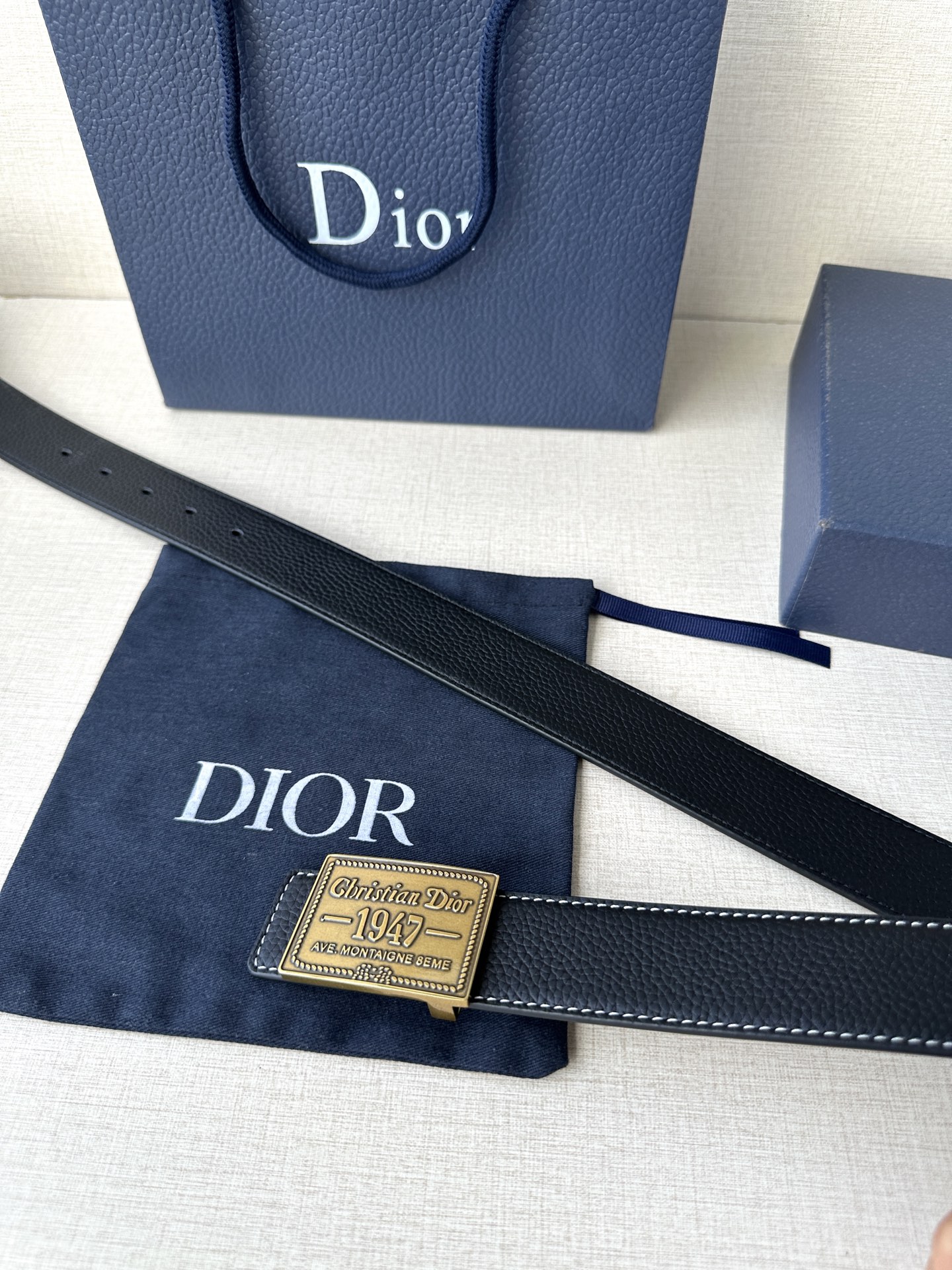 Dior Male Basic Belt Gray M