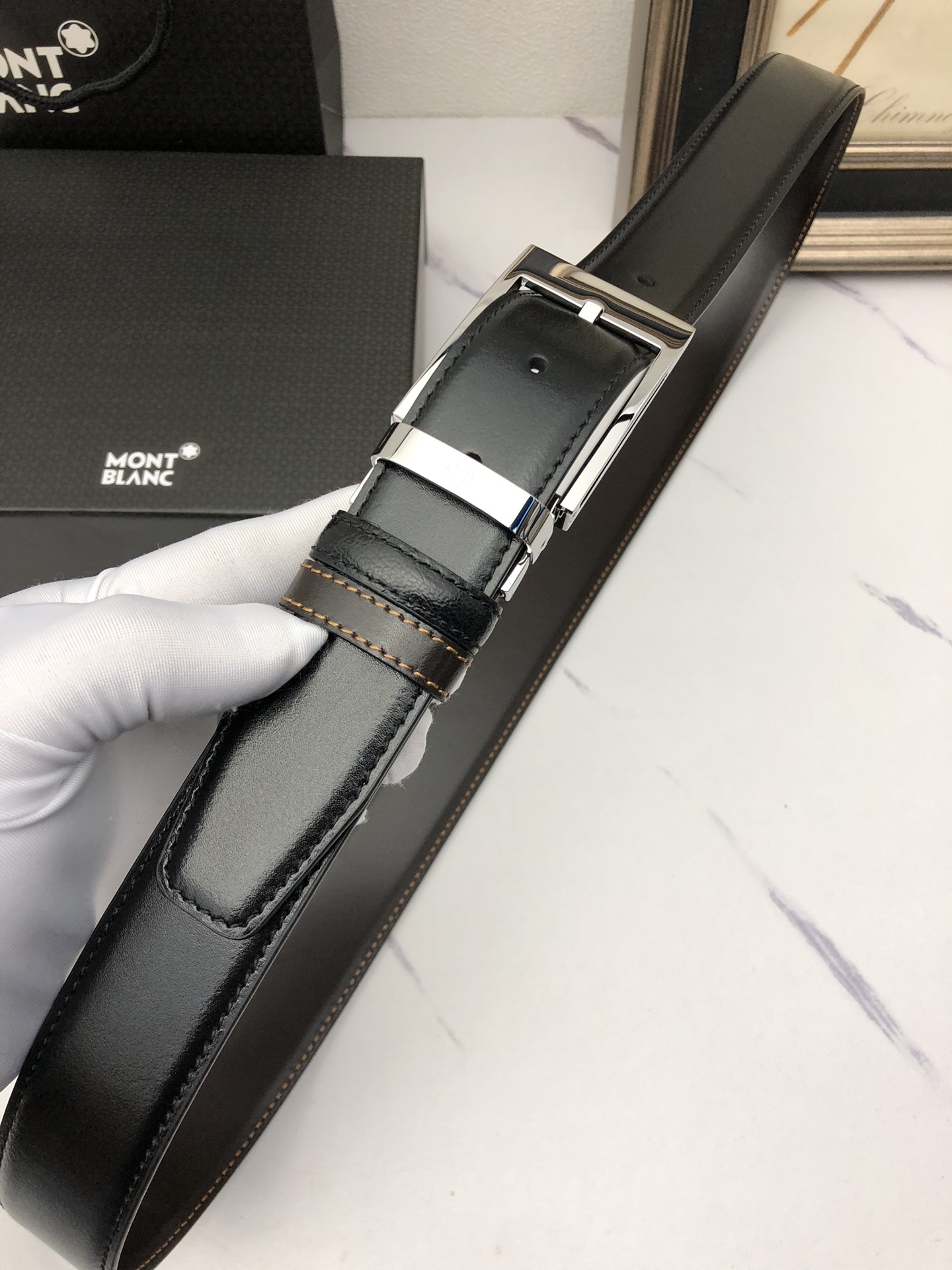 Montblanc Male Basic Belt Cow Leather Black M
