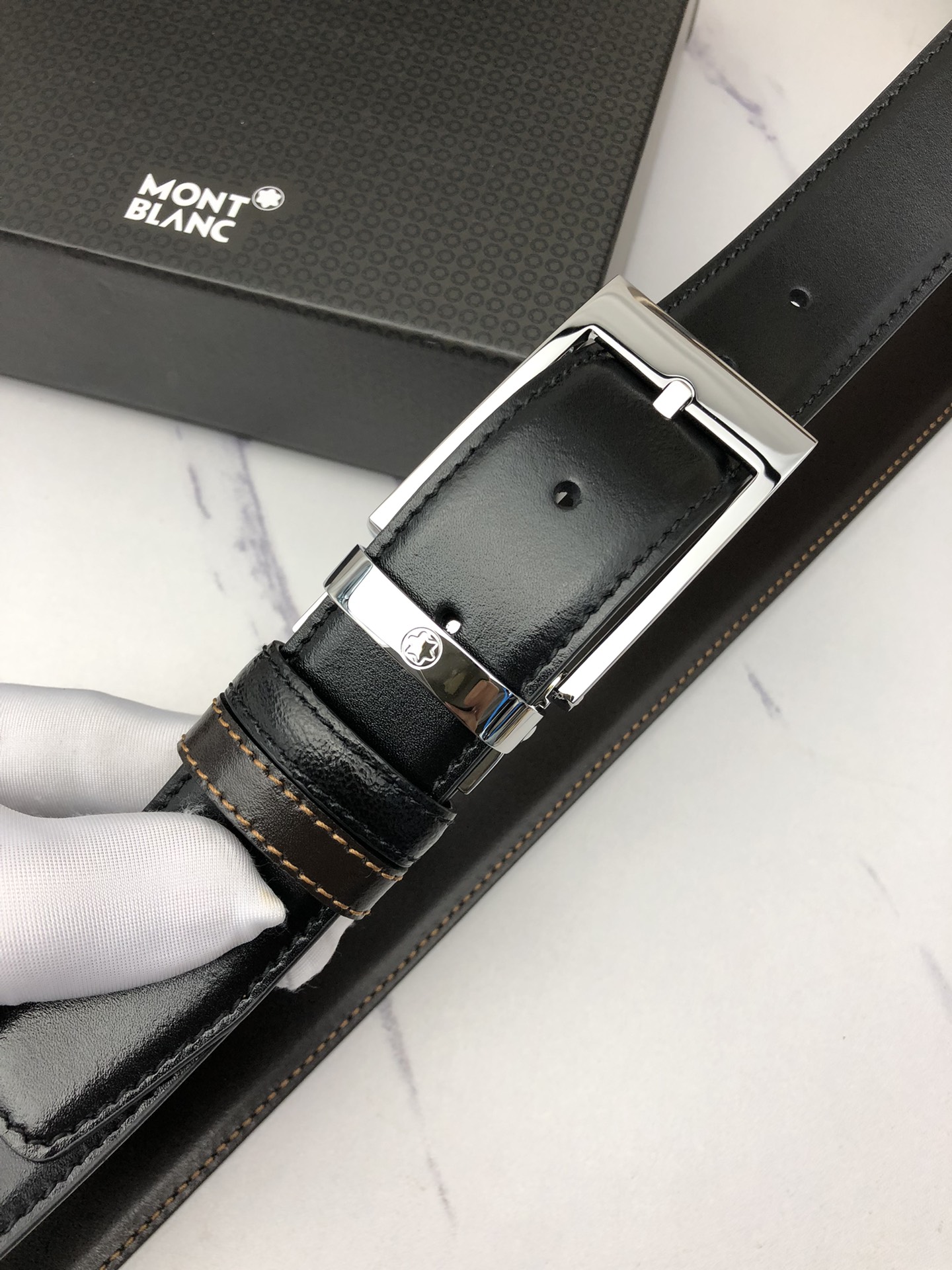 Montblanc Male Basic Belt Cow Leather Black M