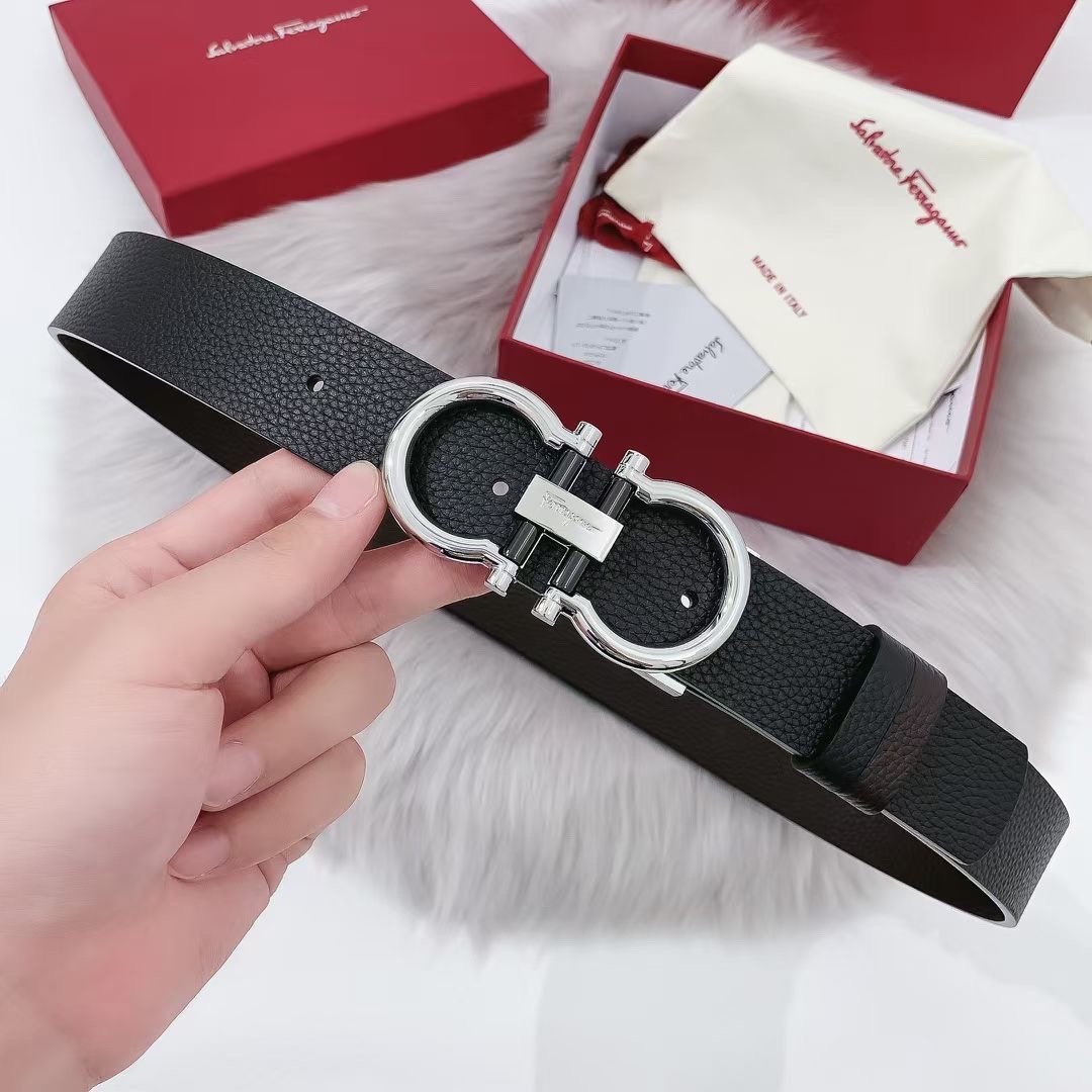 Salvatore Ferragamo Basic Belt Top Grain Leather 35mm