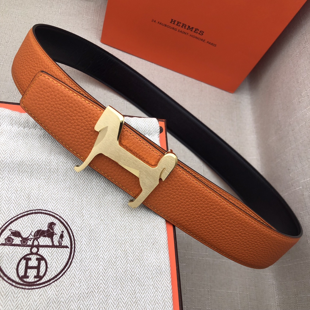 Hermès Basic Belt Top Grain Leather Black 38mm