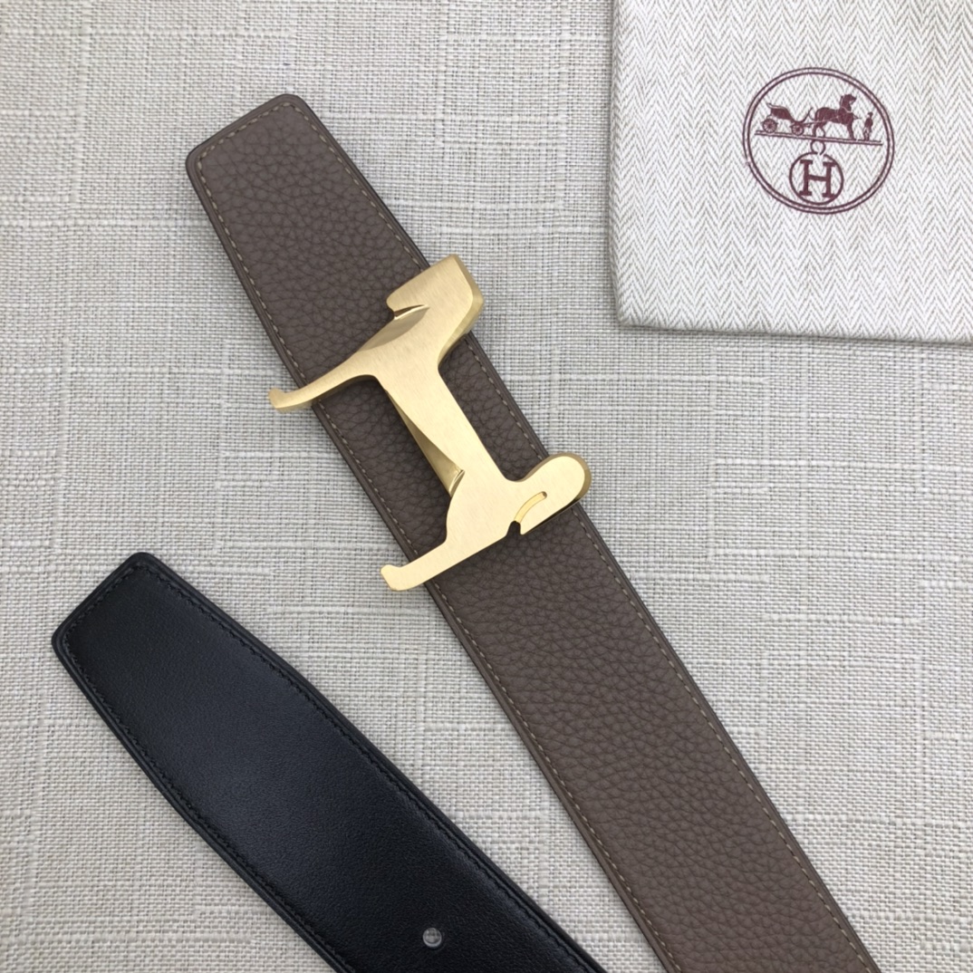 Hermès Basic Belt Top Grain Leather Black 38mm