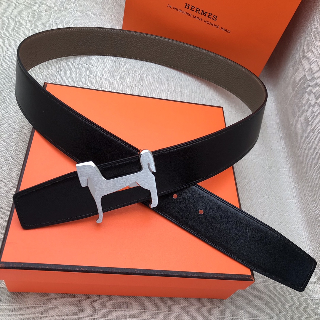 Hermès Basic Belt Top Grain Leather Black 38mm