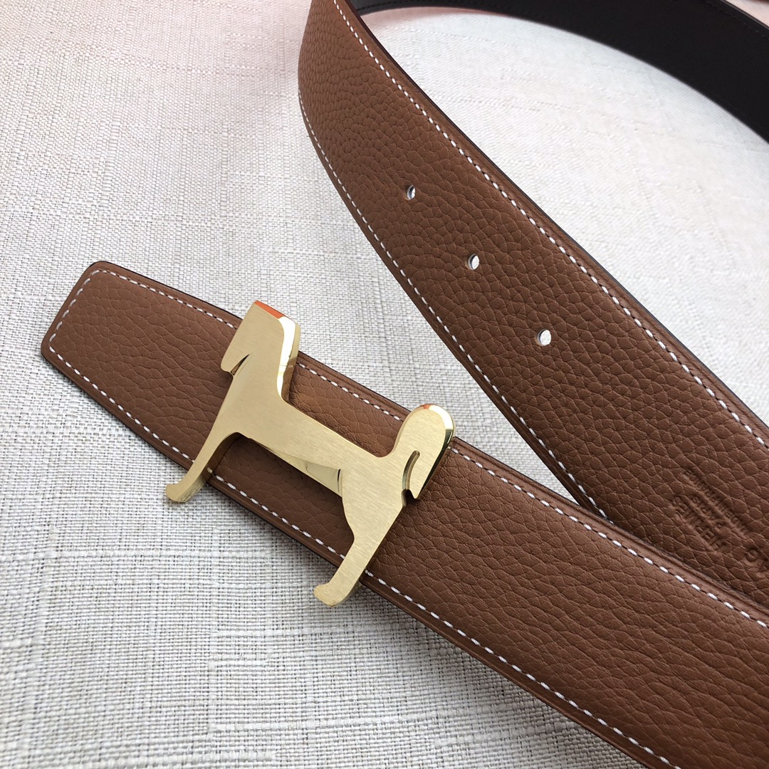 Hermès Basic Belt Top Grain Leather Black 38mm