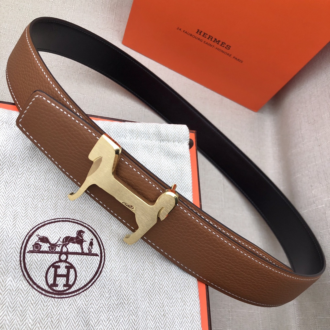 Hermès Basic Belt Top Grain Leather Black 38mm