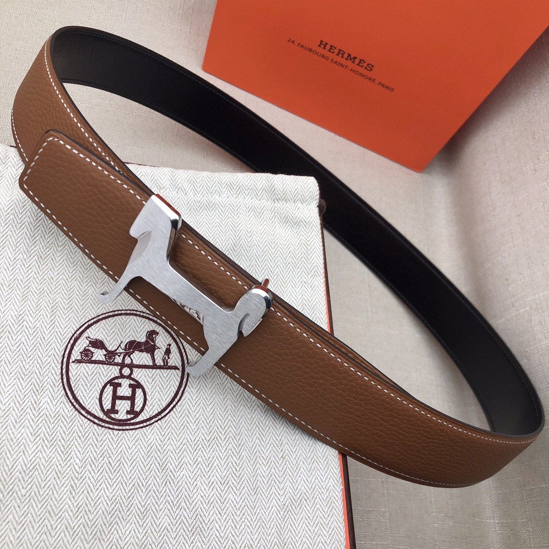 Hermès Basic Belt Top Grain Leather Black 38mm
