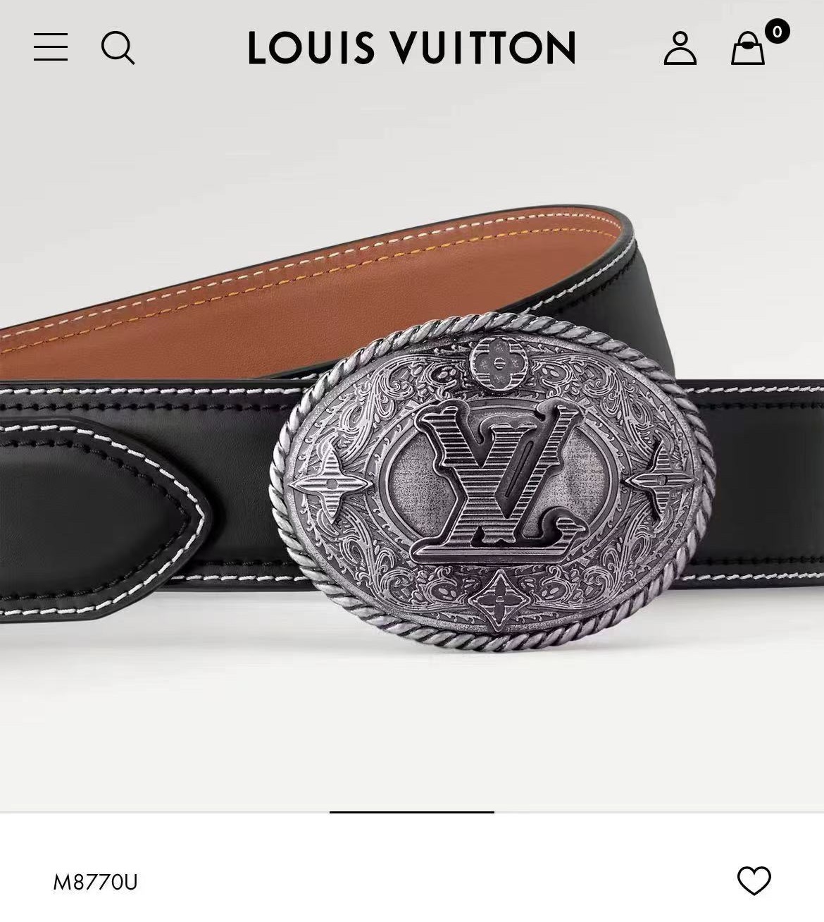 Louis Vuitton Male Basic Belt Cow Leather 35mm