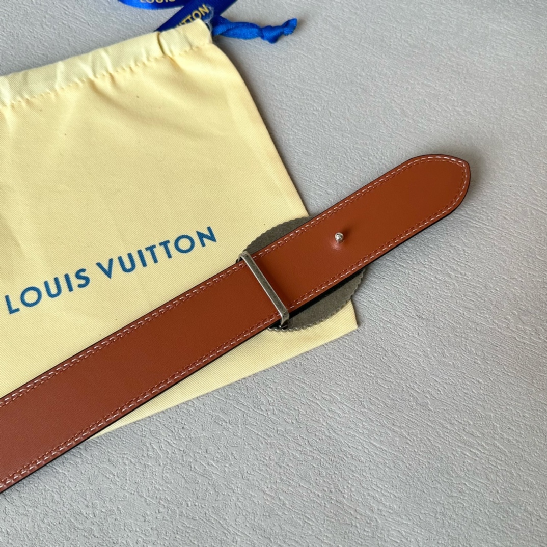 Louis Vuitton Male Basic Belt Cow Leather 35mm