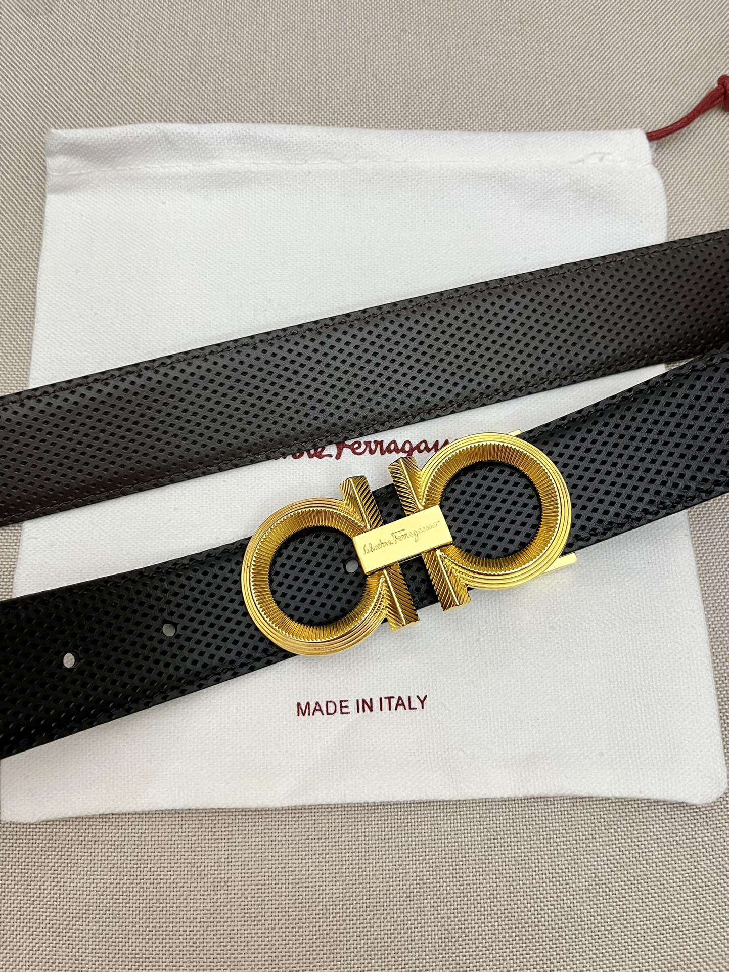 Salvatore Ferragamo Male Leather Belt Top Grain Leather M