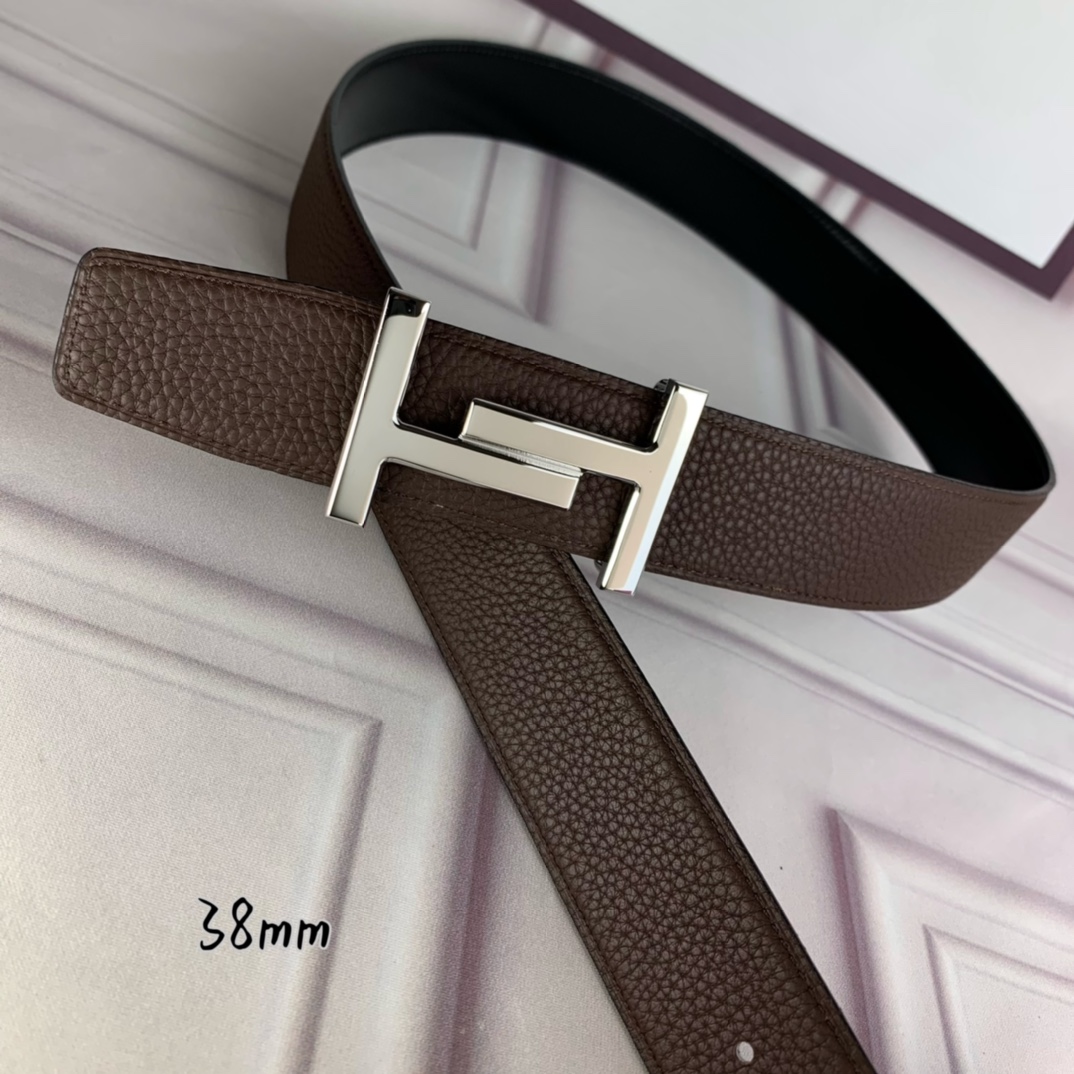 Hermès Basic Belt Top Grain Leather Black 38mm-s-m