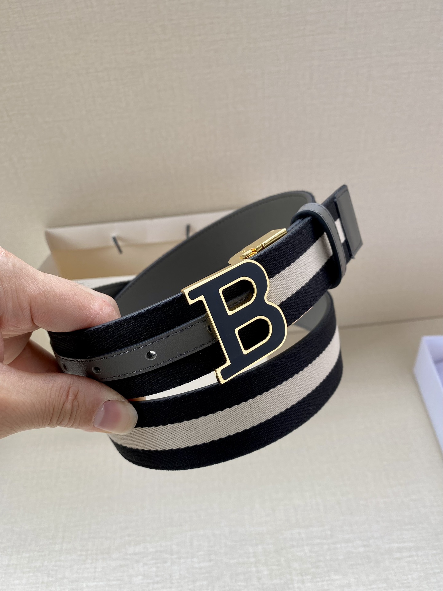 Bally Leather Belt Cow Leather Adjustable M-l