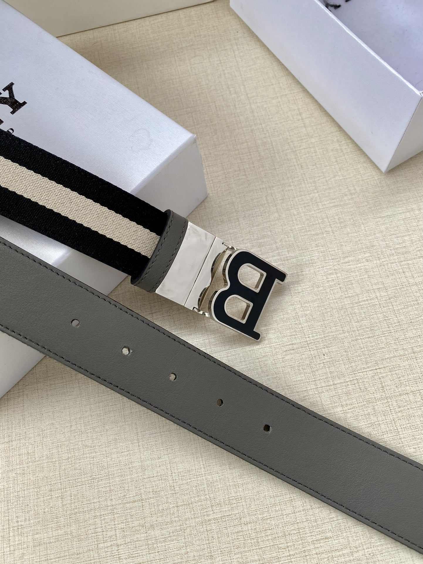 Bally Leather Belt Cow Leather Adjustable M-l