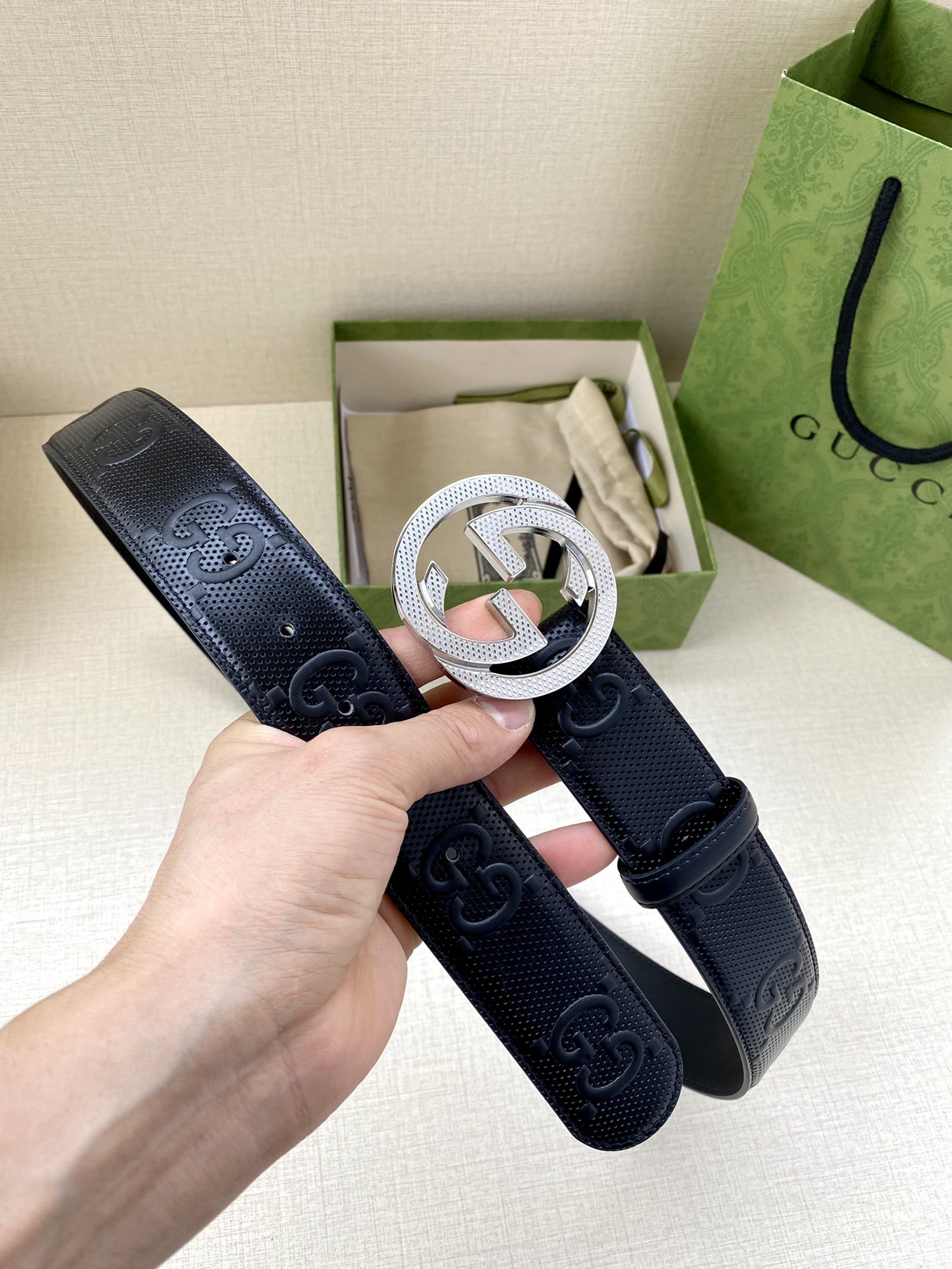 Gucci Basic Belt Black M-l