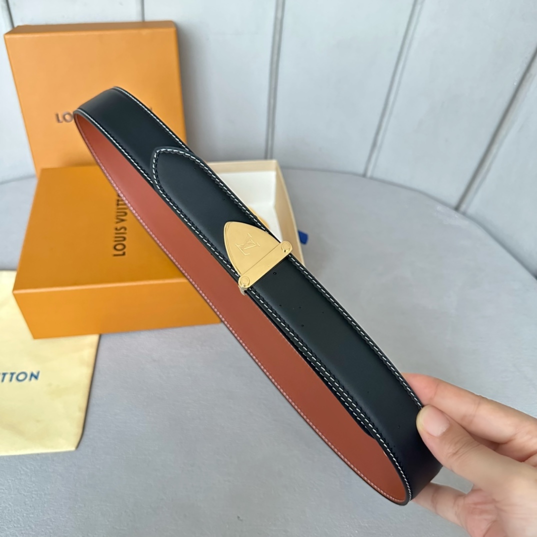 Louis Vuitton Male Basic Belt Cow Leather 35mm